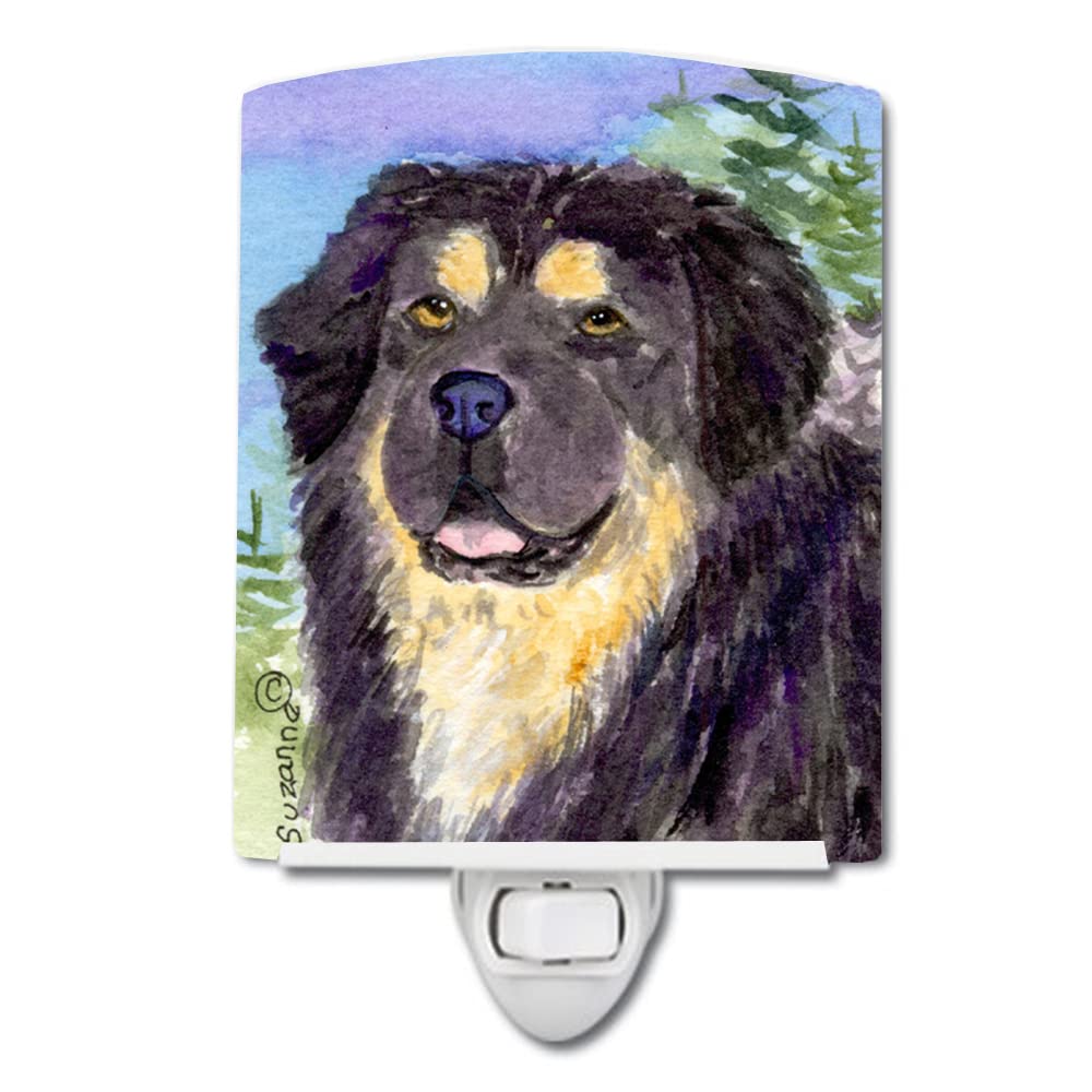 Caroline'S Treasures Ss8930Cnl Tibetan Mastiff Ceramic Night Light Compact, Ul-Certified, Ideal For Bedroom, Bathroom, Nursery, Hallway, Kitchen, 6X4X3, Multicolor