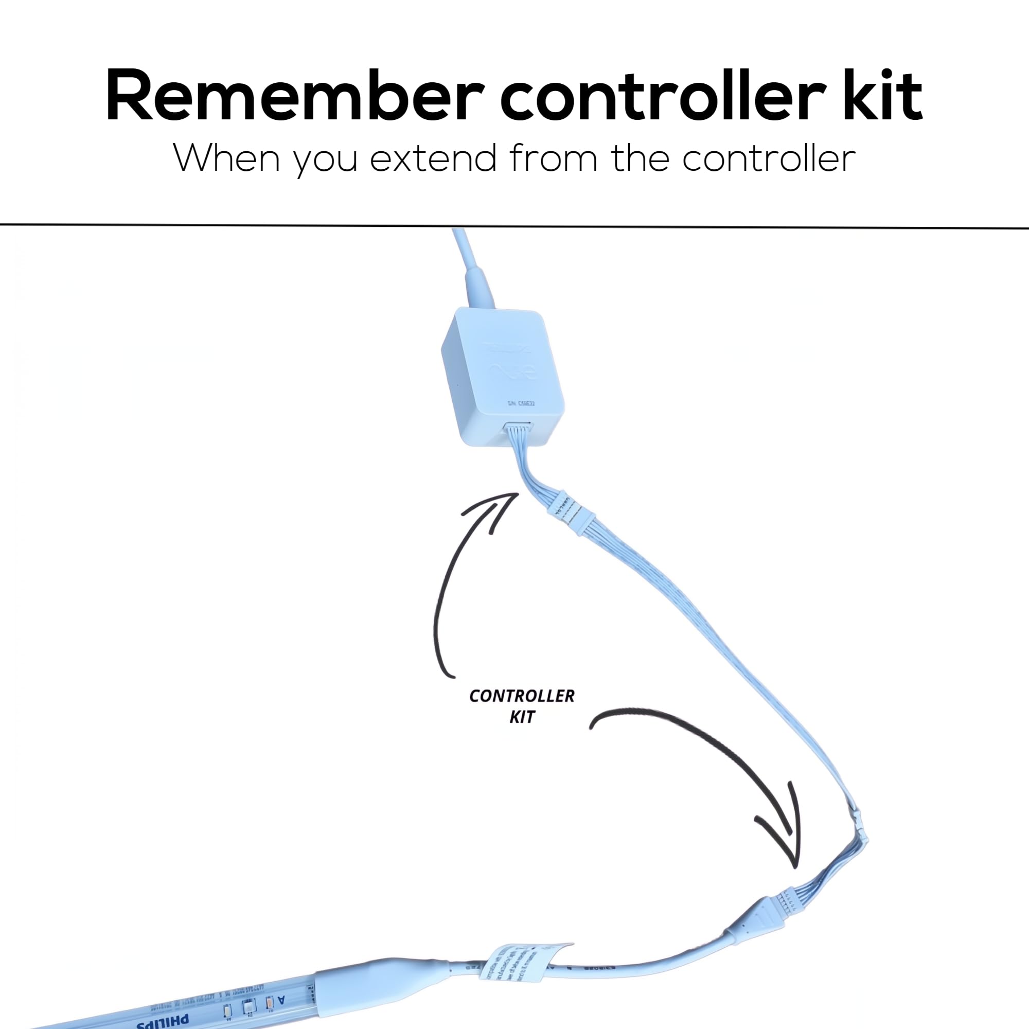 Light Solutions Extension Cable Compatible With Philips Hue Lightstrip V4 & Solo Lightstrip Lighting - Led Strip Led Lighting -