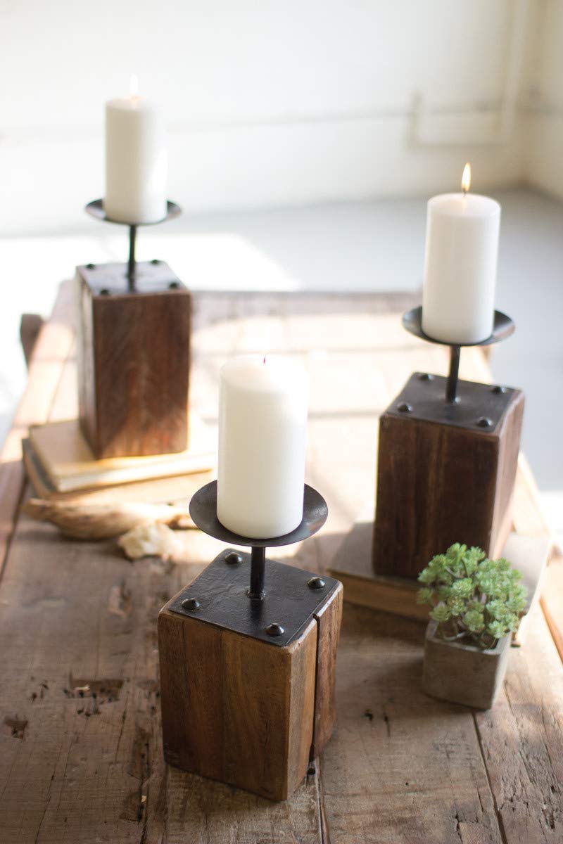Kalalou Nse1031 Candle Holders, Brown