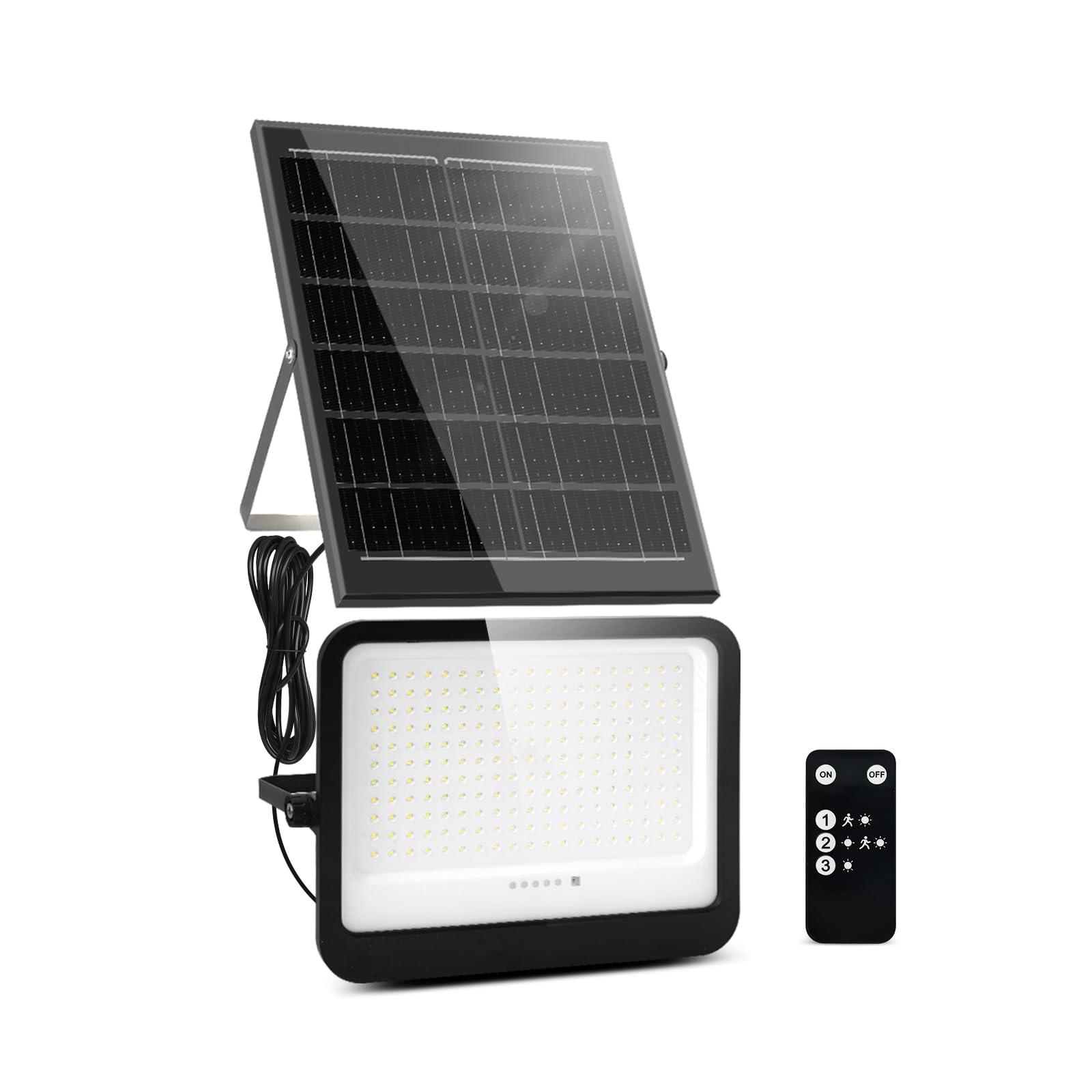 Leddictive LED Solar Lights Outdoor 7000K, 3500LM Solar Powered Flood Lights with 3 Modes, Dusk to Dawn Outdoor Lighting with Re