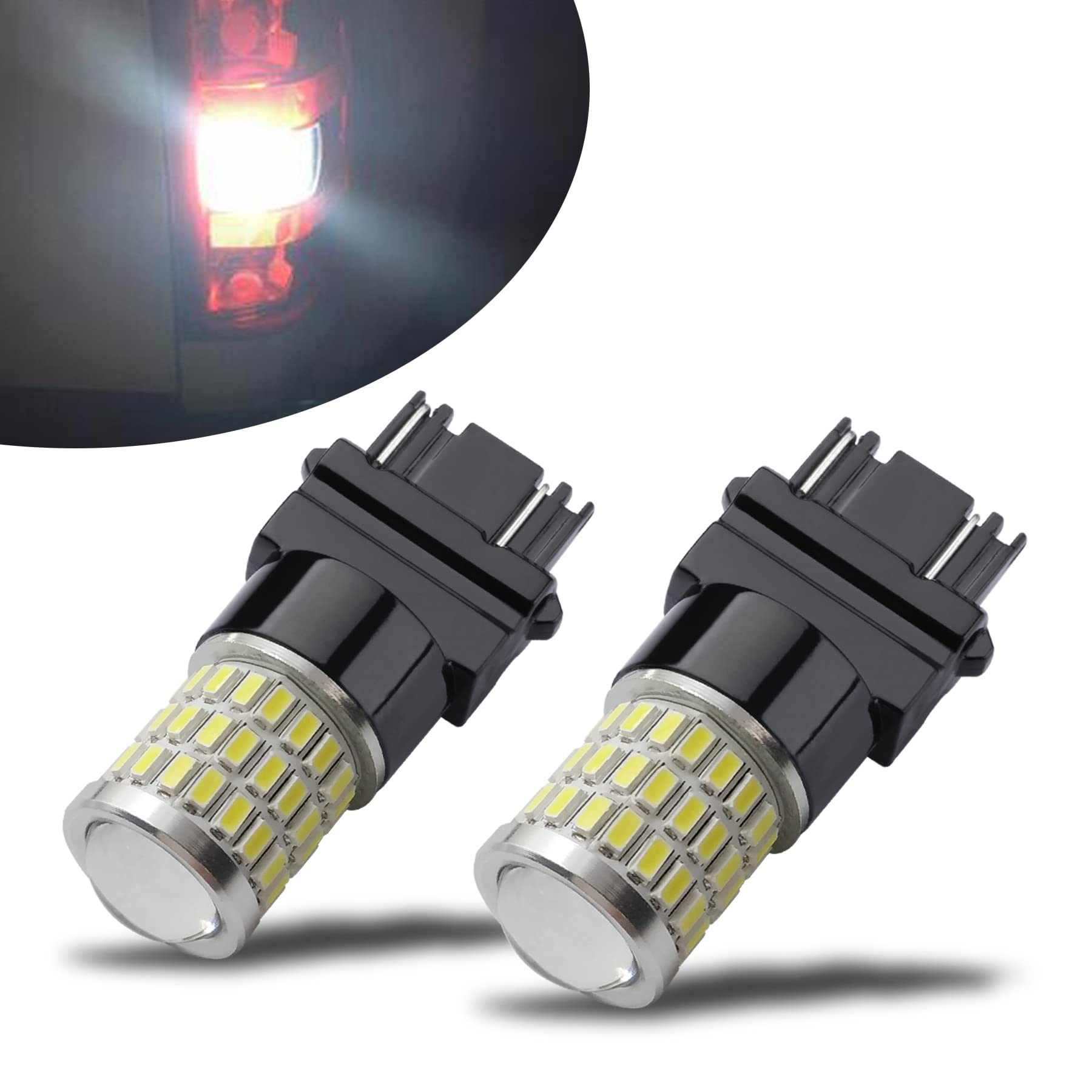 iBrightstar 3157 LED Bulb White, 4157 3156 LED Reverse Light Bulbs Super Bright for Tail Brake Lights Backup Lights Turn Signal
