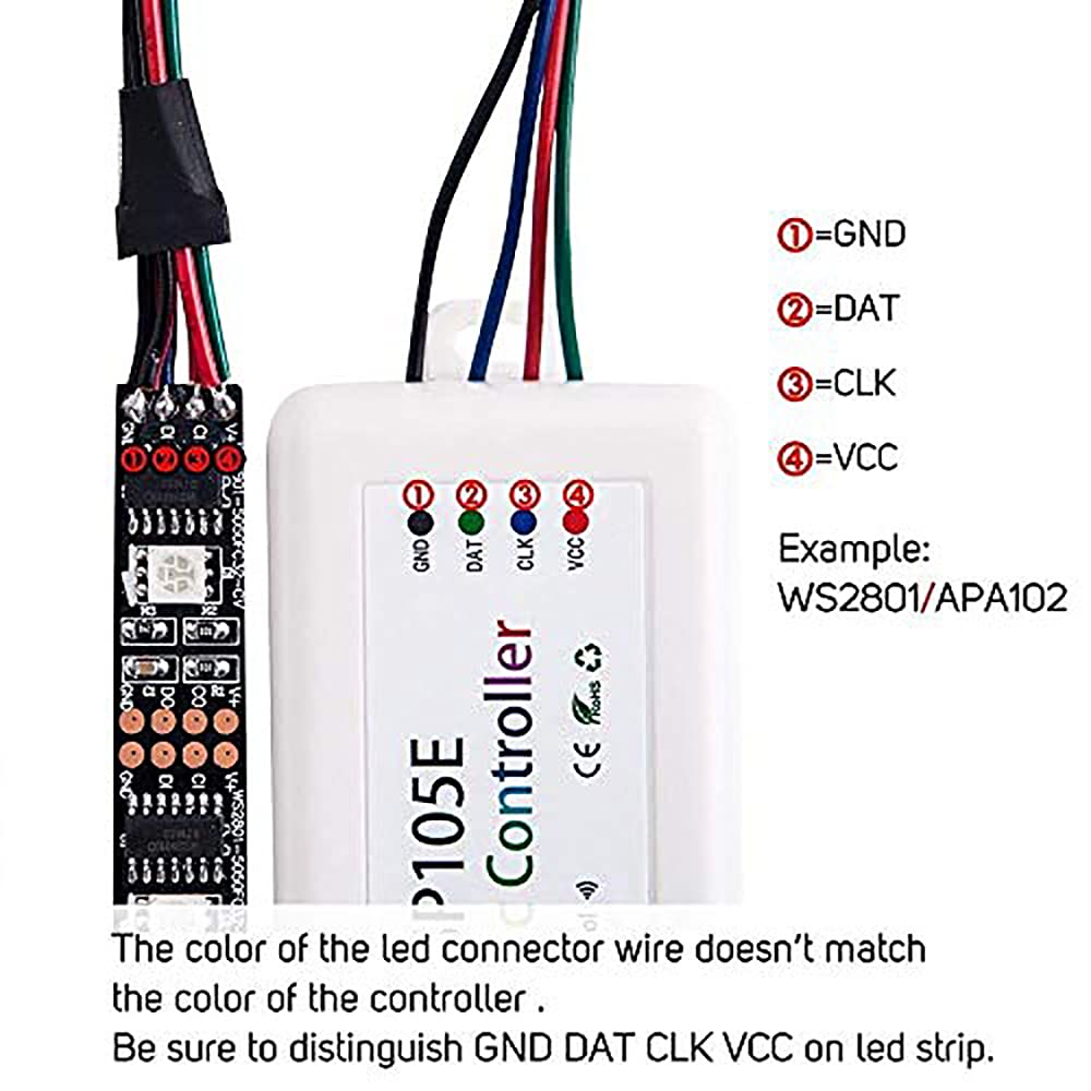 RGBZONE SP105E Bluetooth LED Controller - Smart APP Control, Music Sync for WS2811 WS2812B WS2815, RGB Color