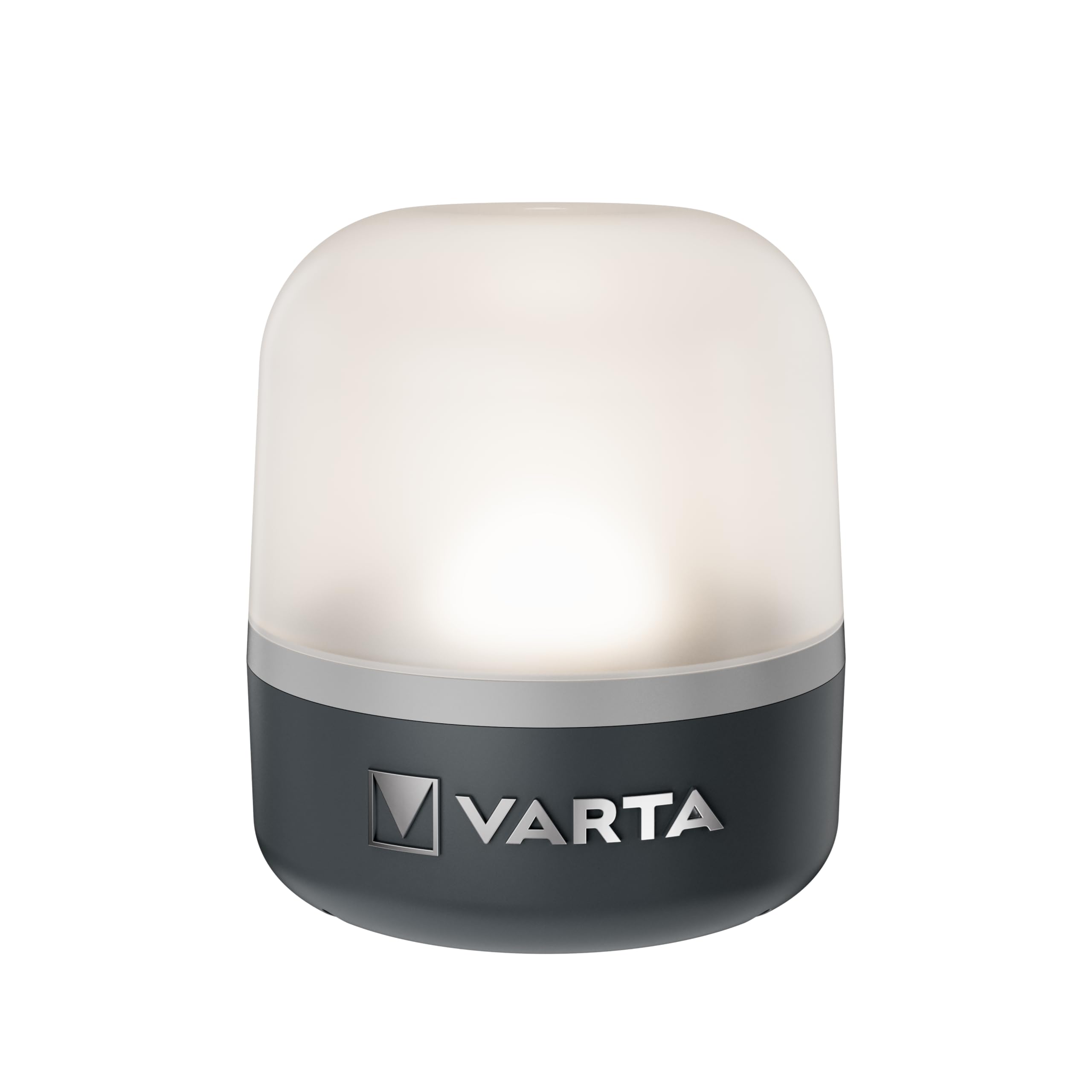 VARTA Camping Lamp, Dynamo Camping Lantern L10RH, Hand Crank Lamp, 2 Charging Options: via Crank or USB Type C, Splash-Proof (IP
