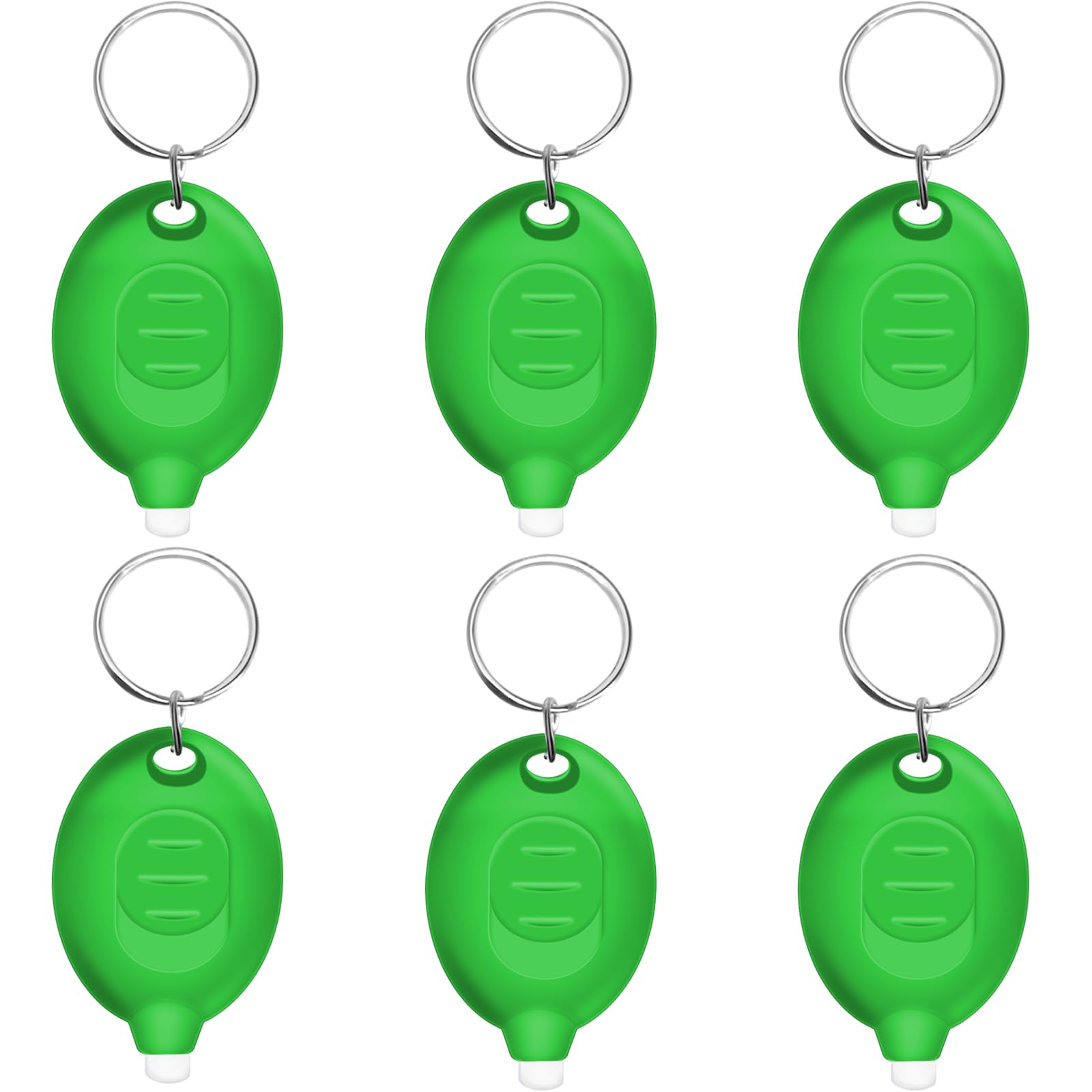 Daemson Mini LED Keychain Flashlight, 12 Lumen Ultra Bright Green Light, Portable Pocket Torch with Green Shell, 6-Pack