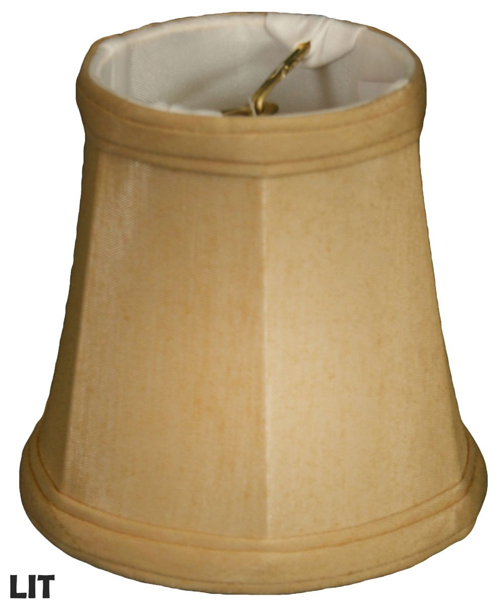 Royal Designs Empire Chandelier Shade, Fabric, Antique Gold, 3 x 4.25 x 4.25, Model CS-102AGL-6, Pack of 6