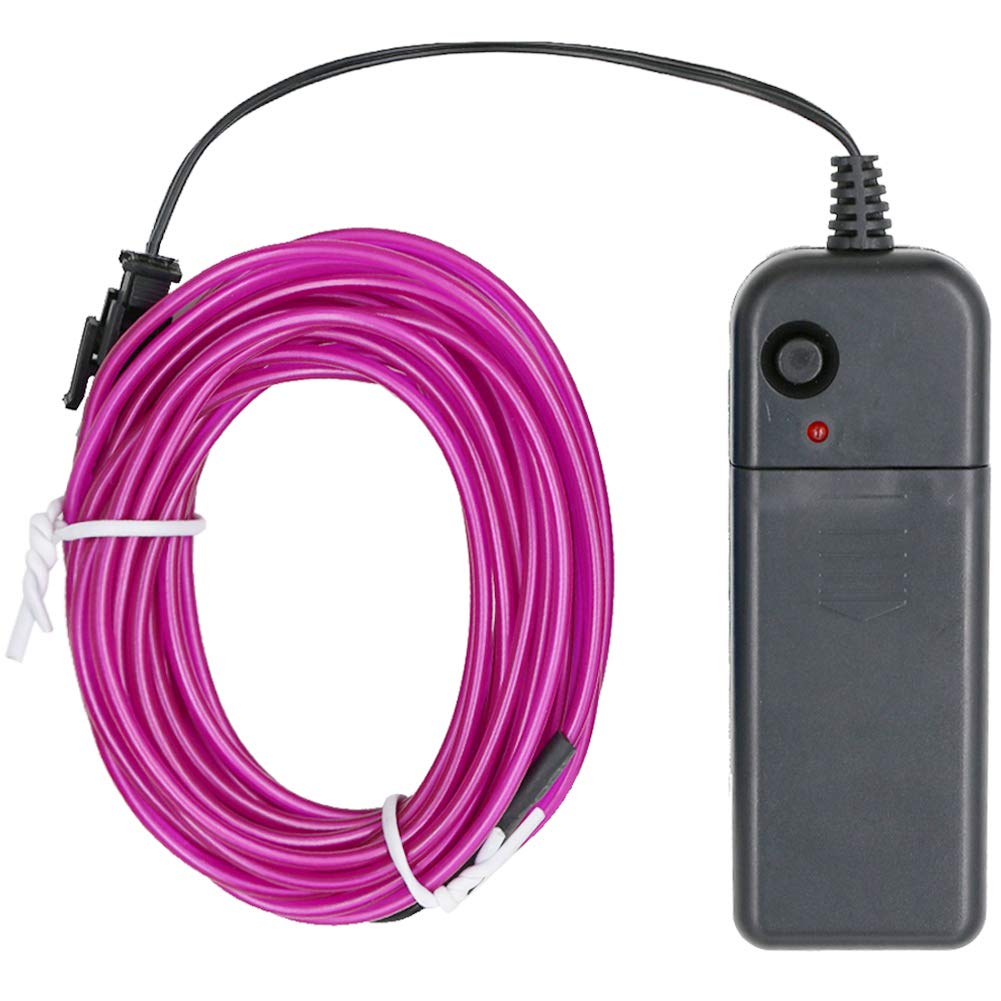 Searik Led Neon Light 16.4Ft, Portable El Wire Glowing Rope String Lights For Halloween, Party, Diy Clothes - Purple