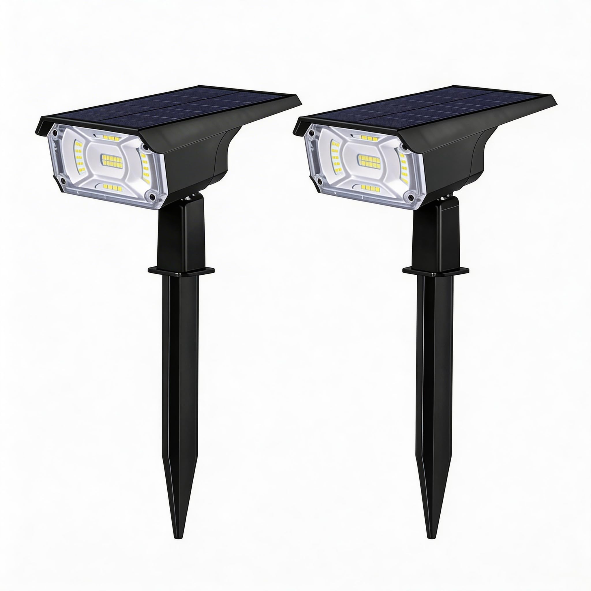 LEREKAM Solar Spot Lights with USB & Solar Charging, 40 LEDs IP65 Waterproof Landscape Lighting, Dark Sensing Auto On/Off Wall M