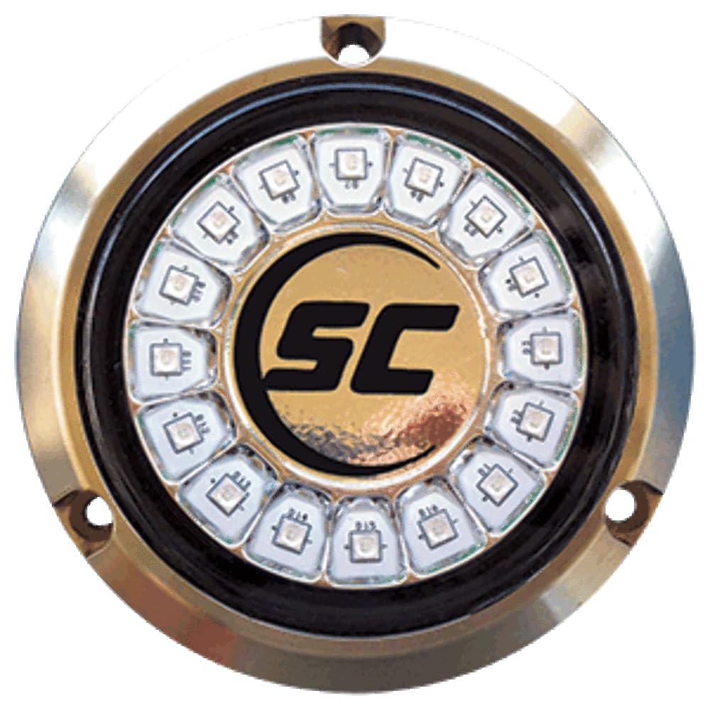 Shadow-Caster Scr-16 Led Underwater Boat Light - Great White - Bronze Housing - 60W Suface Mount - Tempered Glass Lens - Ip68 Fu