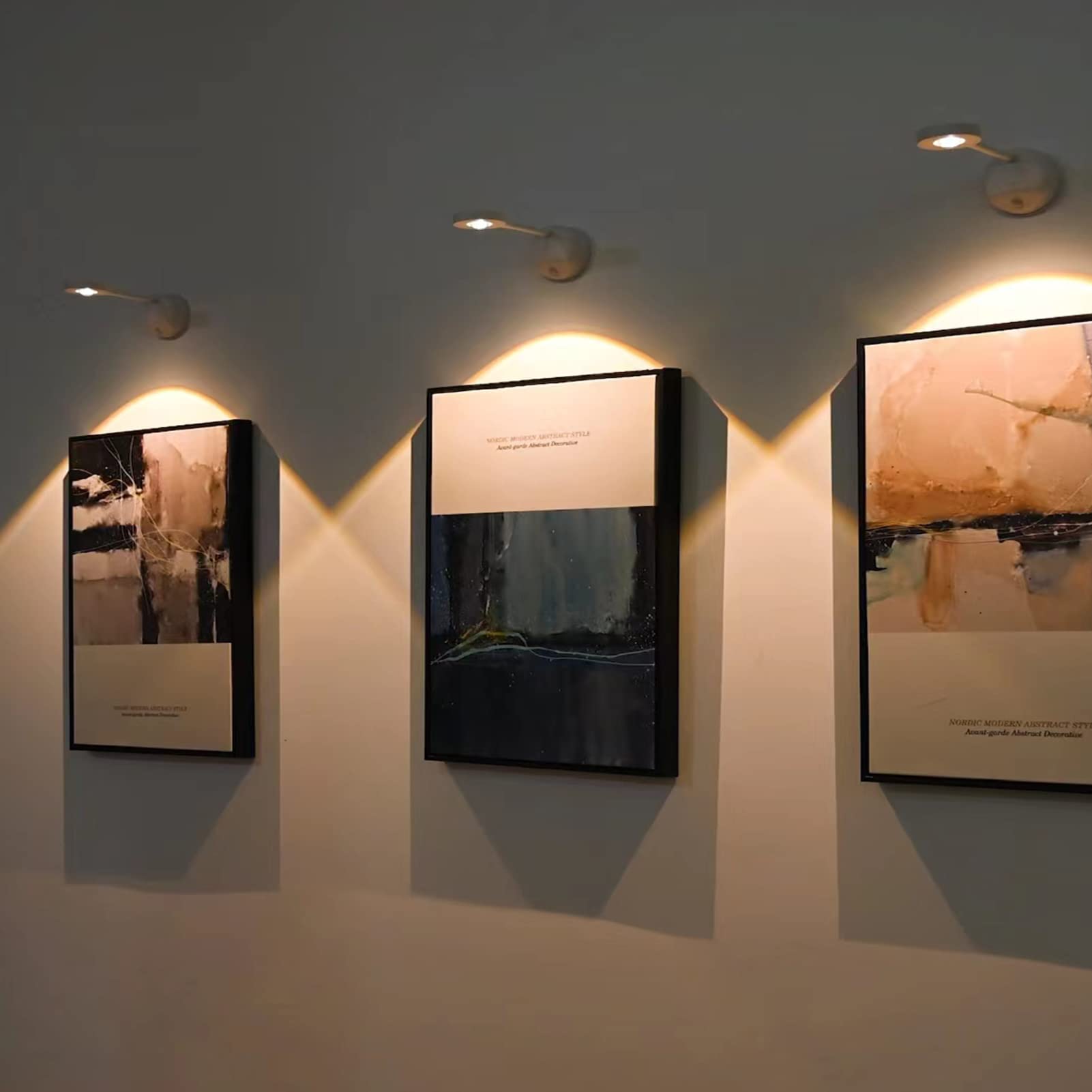 Yuewilai Wireless Picture Light Battery Operated Set Of 2, Painting Light With Motion Sensor And Rotatable Light Tube, Stepless Dimming Art Display Light For Picture Frame