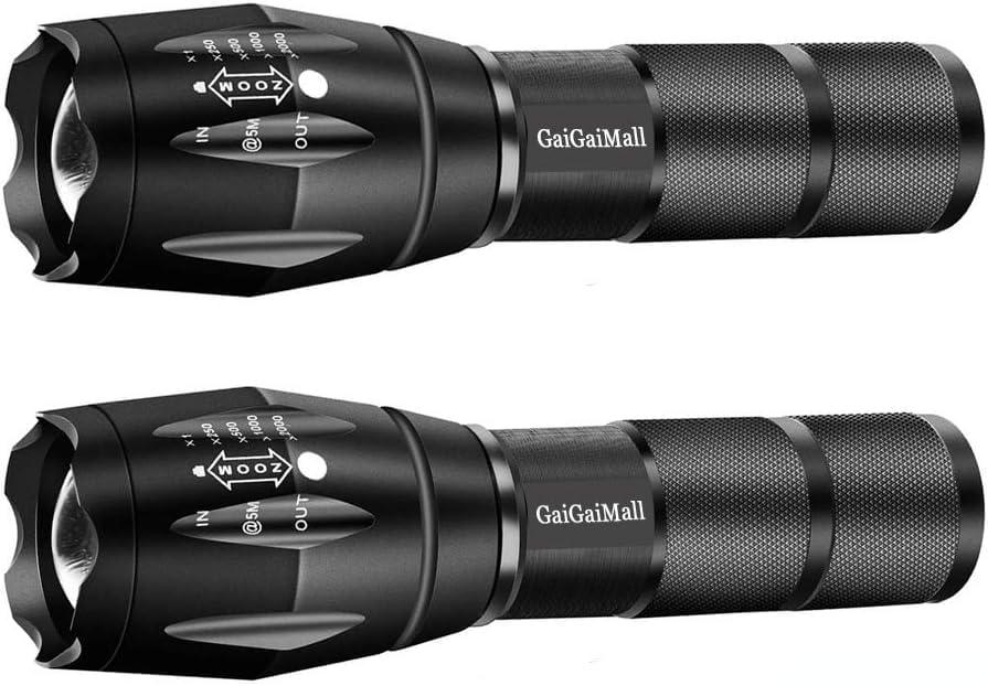 Gaigaimall Military Grade High Lumen Flashlight Tactical Led Torch Flash Light Zoomable With 5 Light Modes