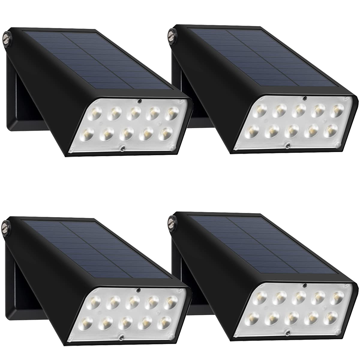 GUYULUX Outdoor Solar Spotlight, Dusk to Dawn, 90° Adjustable, 4-Pack Daylight White, Ideal for Wet Locations, Model YUU-WL-0606