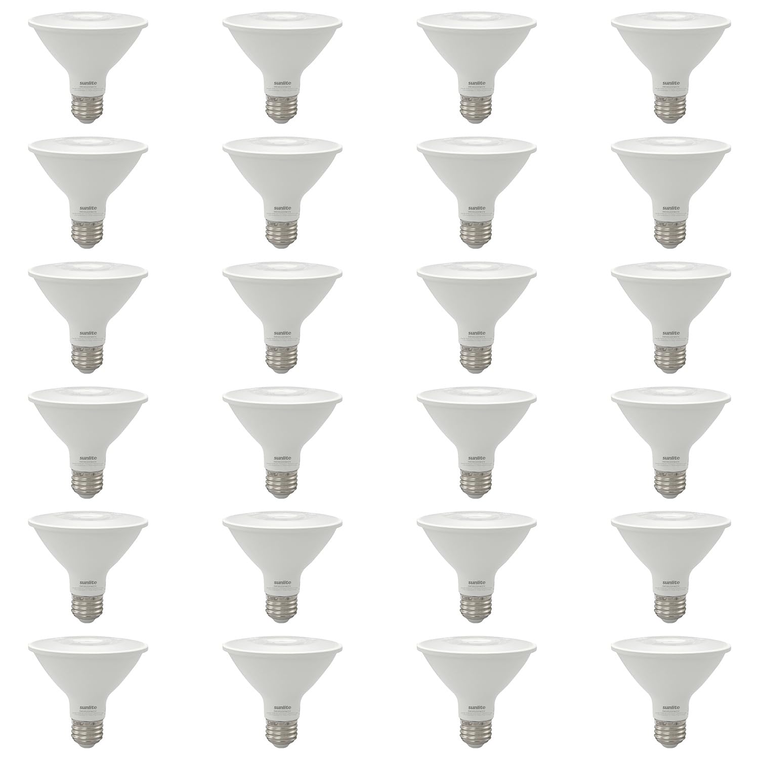Sunlite Reflector Par30 Led Bulb  Spotlight  9W (75W=)  750 Lmns  Medium E26 Base  90 Cri  Dimmable  Decorative Track Lighting Use  Etl  Title-20 Compliant  Bulk  24 Pack  27K-Soft White
