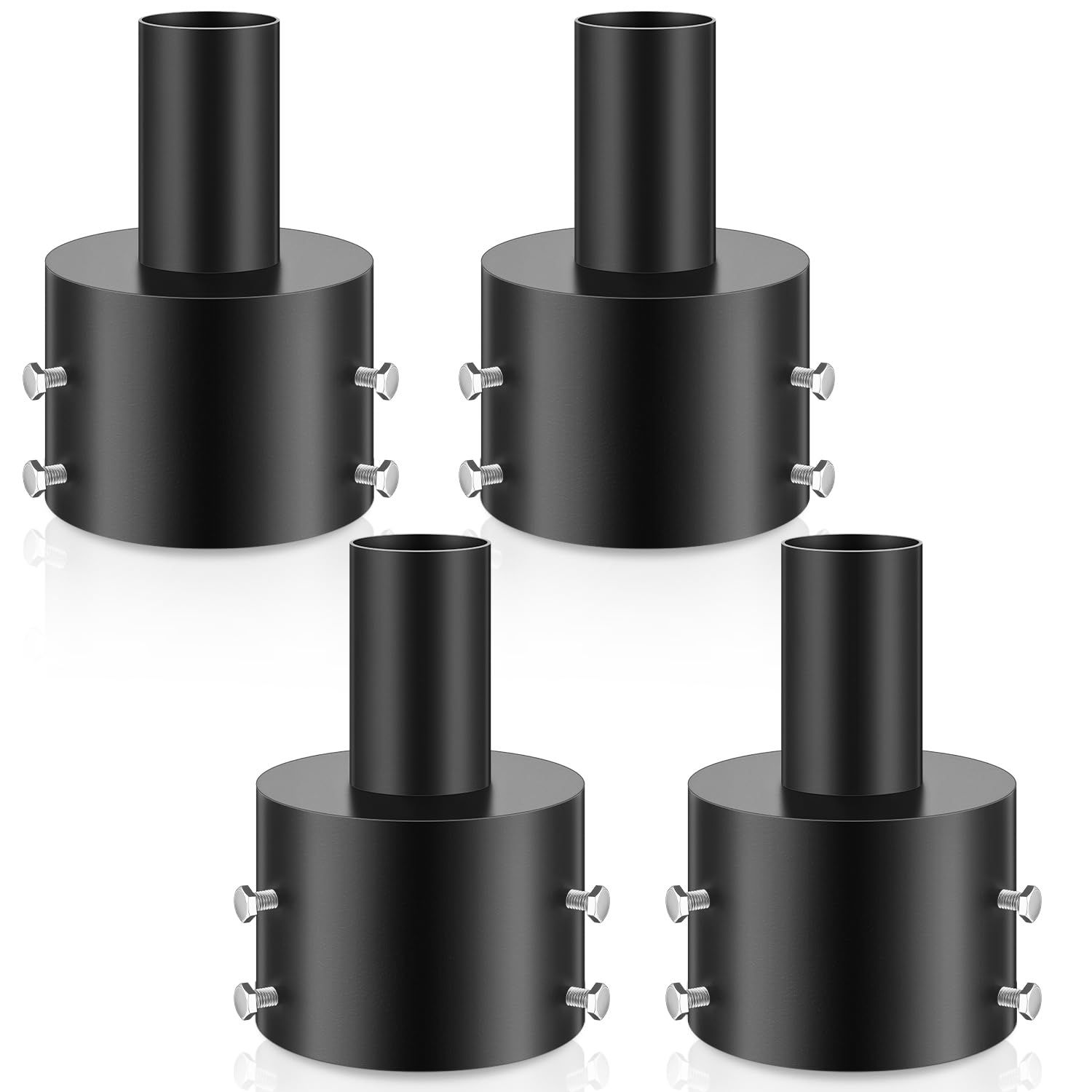DoubleFill 4 Pcs Slip Fitter Light Pole Tenon Adapter for 5 Inch Round Pole Tenon Adaptor Outdoor 2 3/8 Inch Outdoor Vertical Mo
