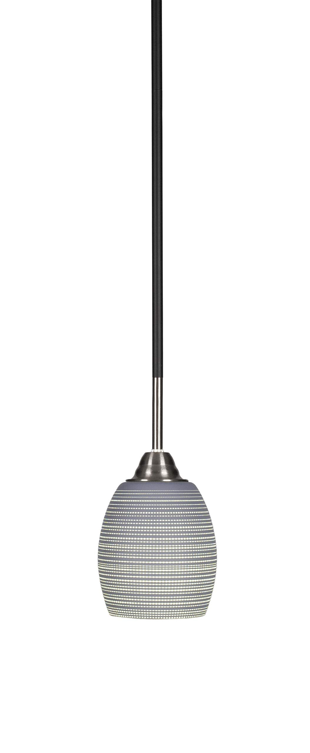Toltec Lighting Paramount 1 Light Mini Pendant In Matte Black & Brushed Nickel (3401-Mbbn-4022)