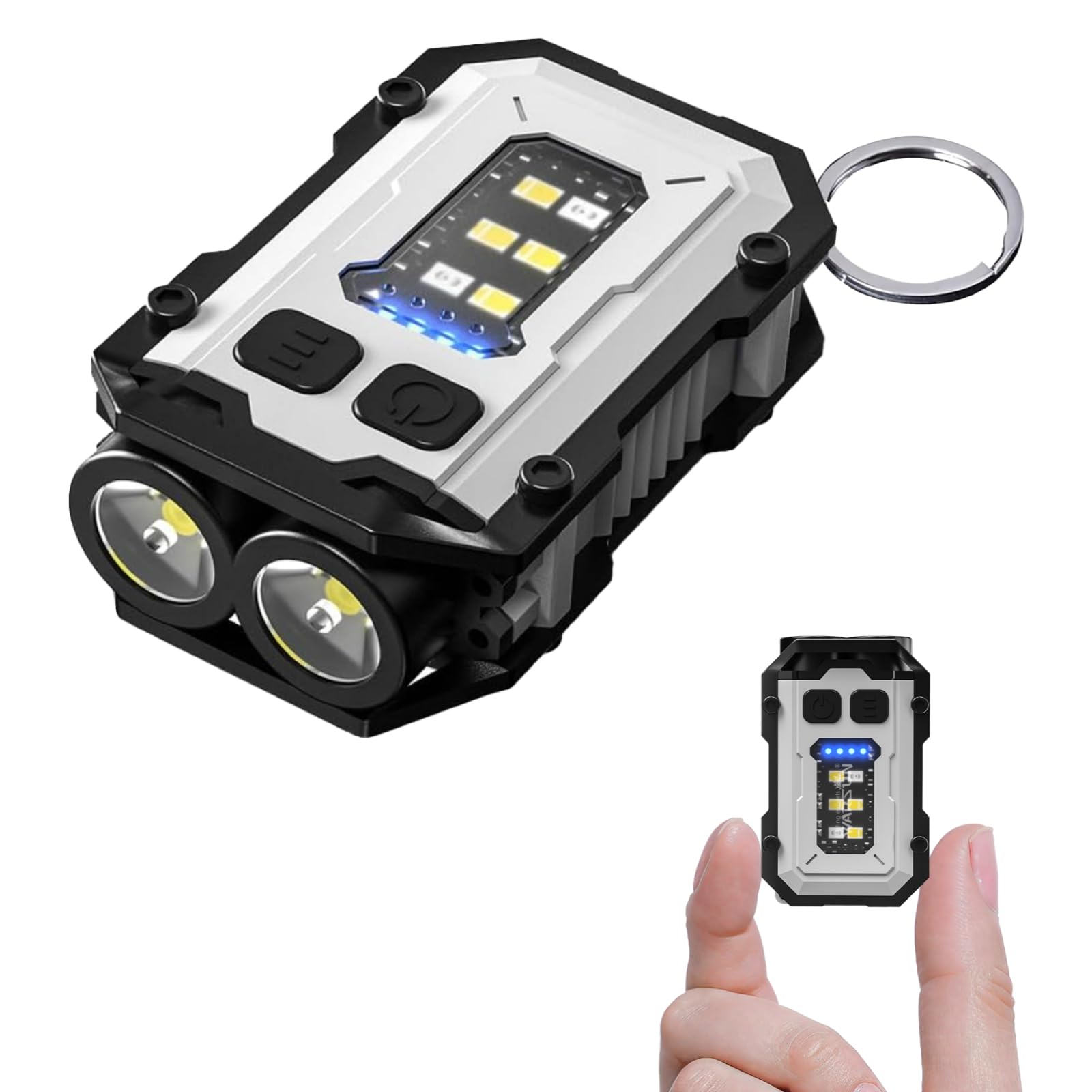 WARSUN SQ10 Mini EDC Flashlight - Magnetic Rechargeable Cap Light with Back Clip, COB Wide Beam, Compact Light for Work, Camping