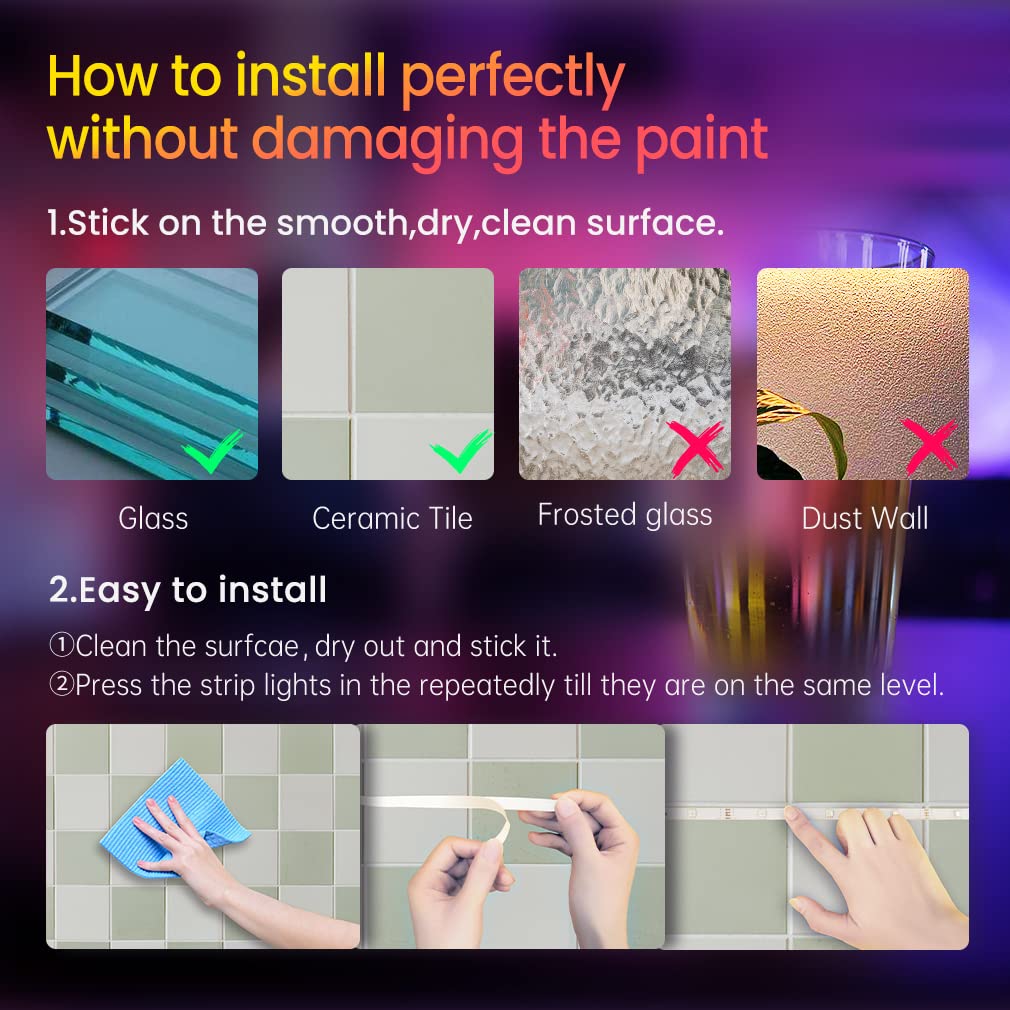 Tjoy 100 Ft Led Strip Lights With 44 Key Remote, Multi-Color Rgb Smd5050 Led Lights, 12 Volt Color Changing Led Light Strip For