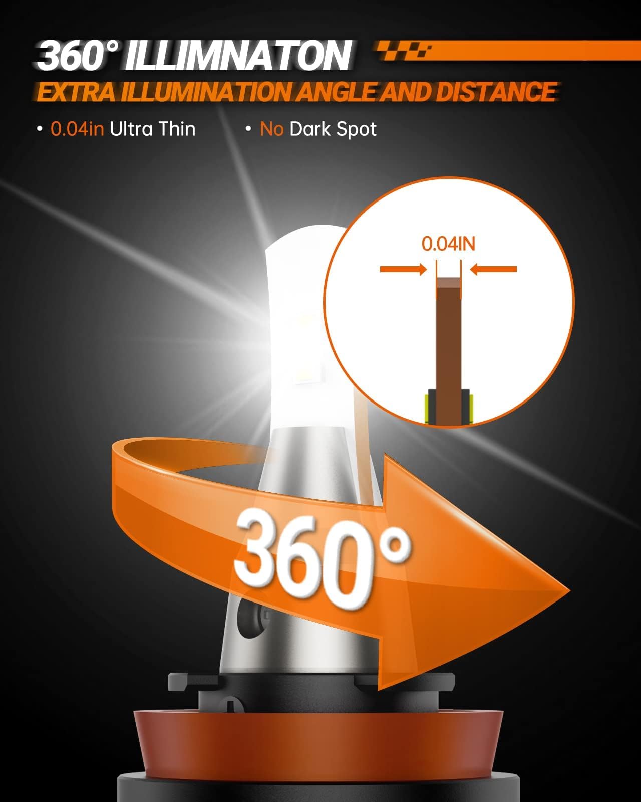 SEALIGHT 9005/HB3 Bulbs - 36000LM, L2 Model, 800% Brighter, IP68, 50000+ Hours Lifespan, White,