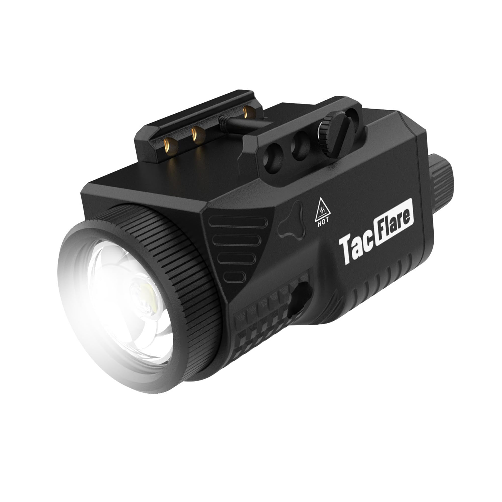 TacFlare Handheld Toy Light - 1200 Lumens Launcher Light for Sporting Equipment AR with Picatinny Rail  Tactical Weapon Flashlight HandLauncher Lights  Strobe Mode  USB C 1000mAh Rechargeable Battery(3*2)