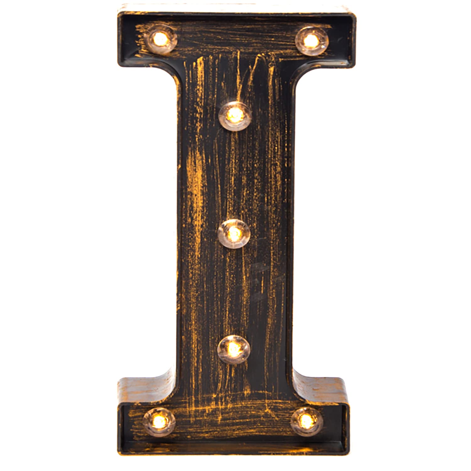 Golden Black Led Marquee Letter - Industrial, Vintage Style Number Sign for Cafe-(4)