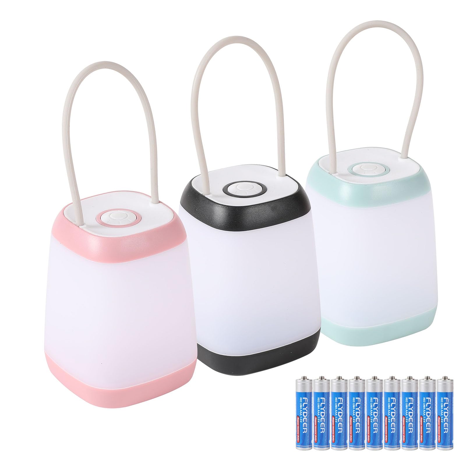 Hilngav 3 Pack LED Camping Light, 3 Light Modes Battery Powered Night Light for Indoor and Outdoor Emergency Light, Tent Lantern