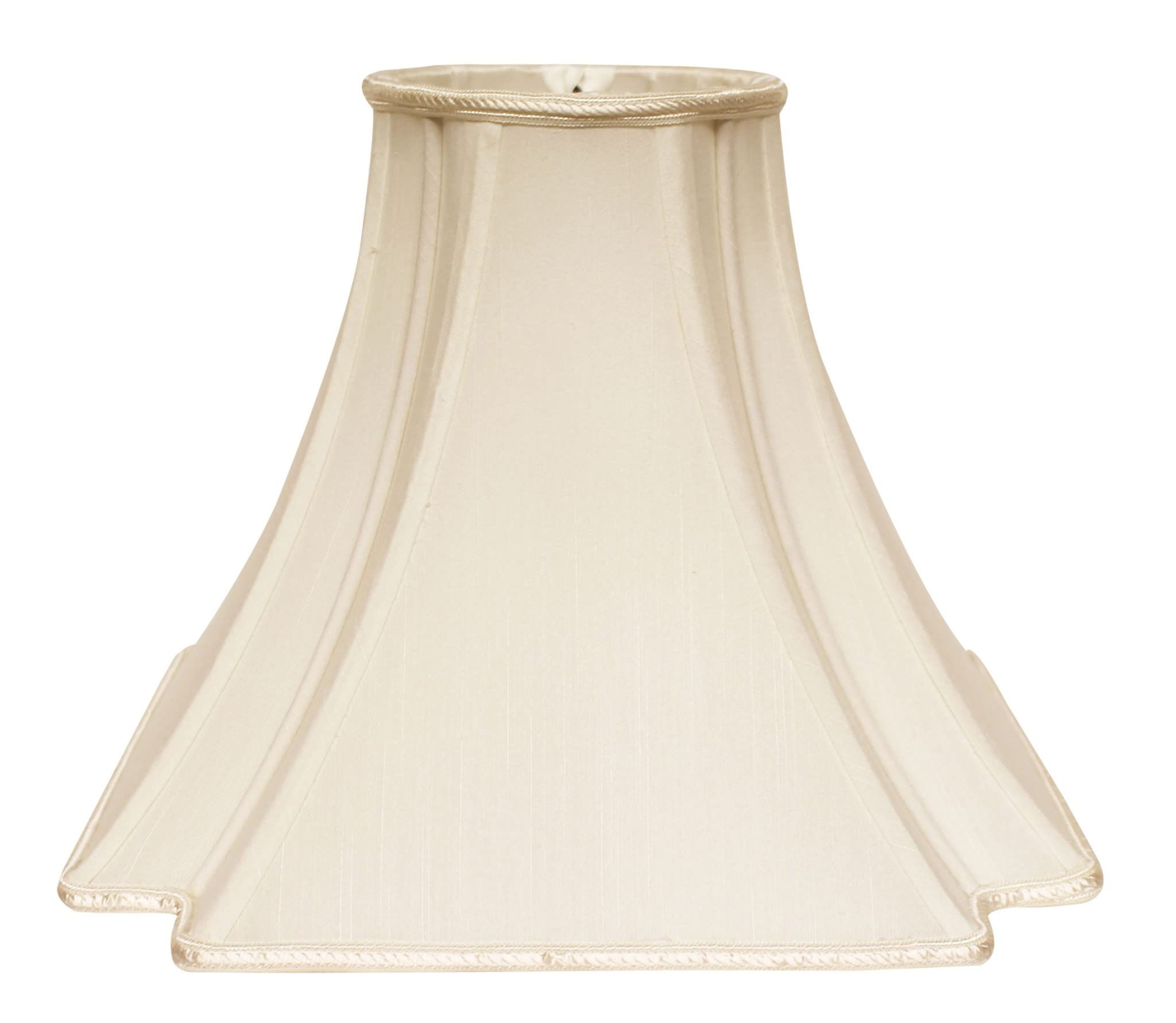 Homeroots 469833 16 In. Ivory Slanted Notch Square Shantung Lampshade, Egg