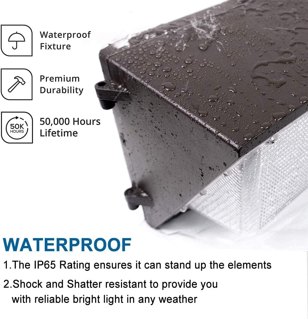 Ledmo Led Wall Pack Lights 120W - 15600Lm Repalces 800W Hps/Hid Light 5000K Wall Mount Lighting Commercial And Industrial Outdoo