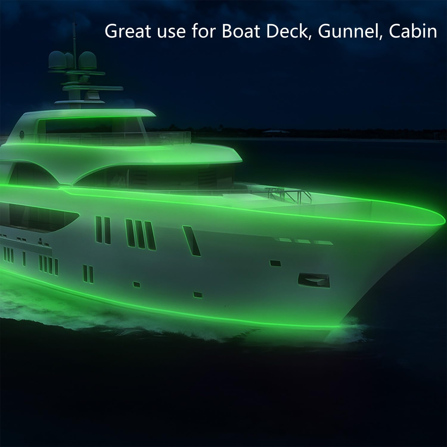 Vbakor Pontoon Boat Led Strip Lights  12V 32.8Ft Green Waterproof Marine Led Light Boat Interior Light  Boats Deck Hull  nel Lighting  Night Fishing Lights For Bass  Jon (No Battery)