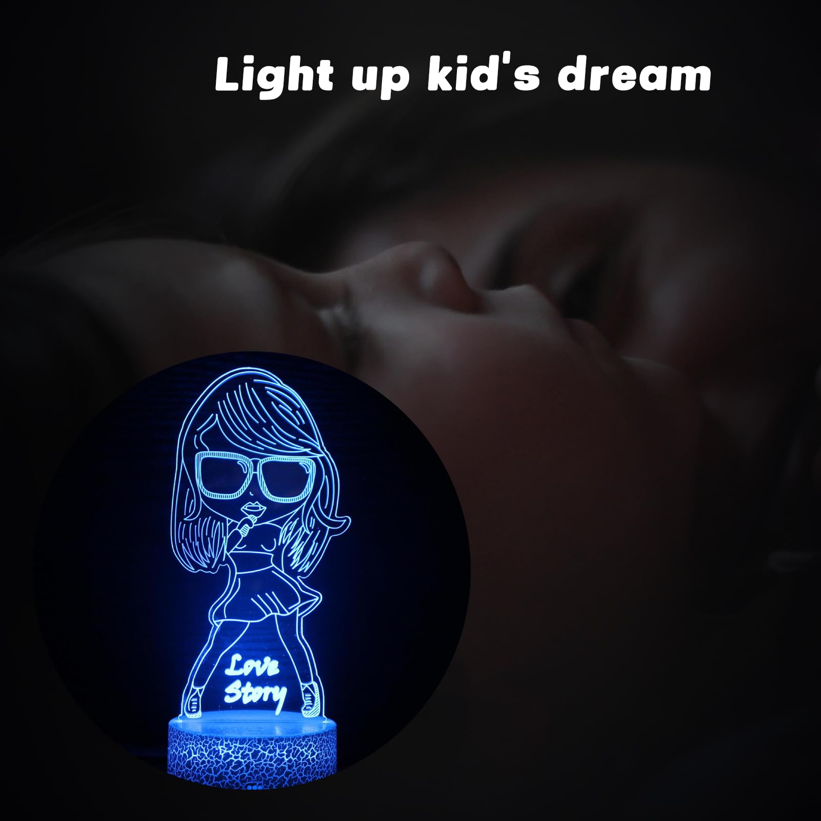 Roly Bee 3D Colorful Smart Night Light With Remote Control And Smart Touch  Suitable For Home ChildrenS Room Decoration  Music Parties  Birthdays  And Christmas Fans Best Peripheral Gifts