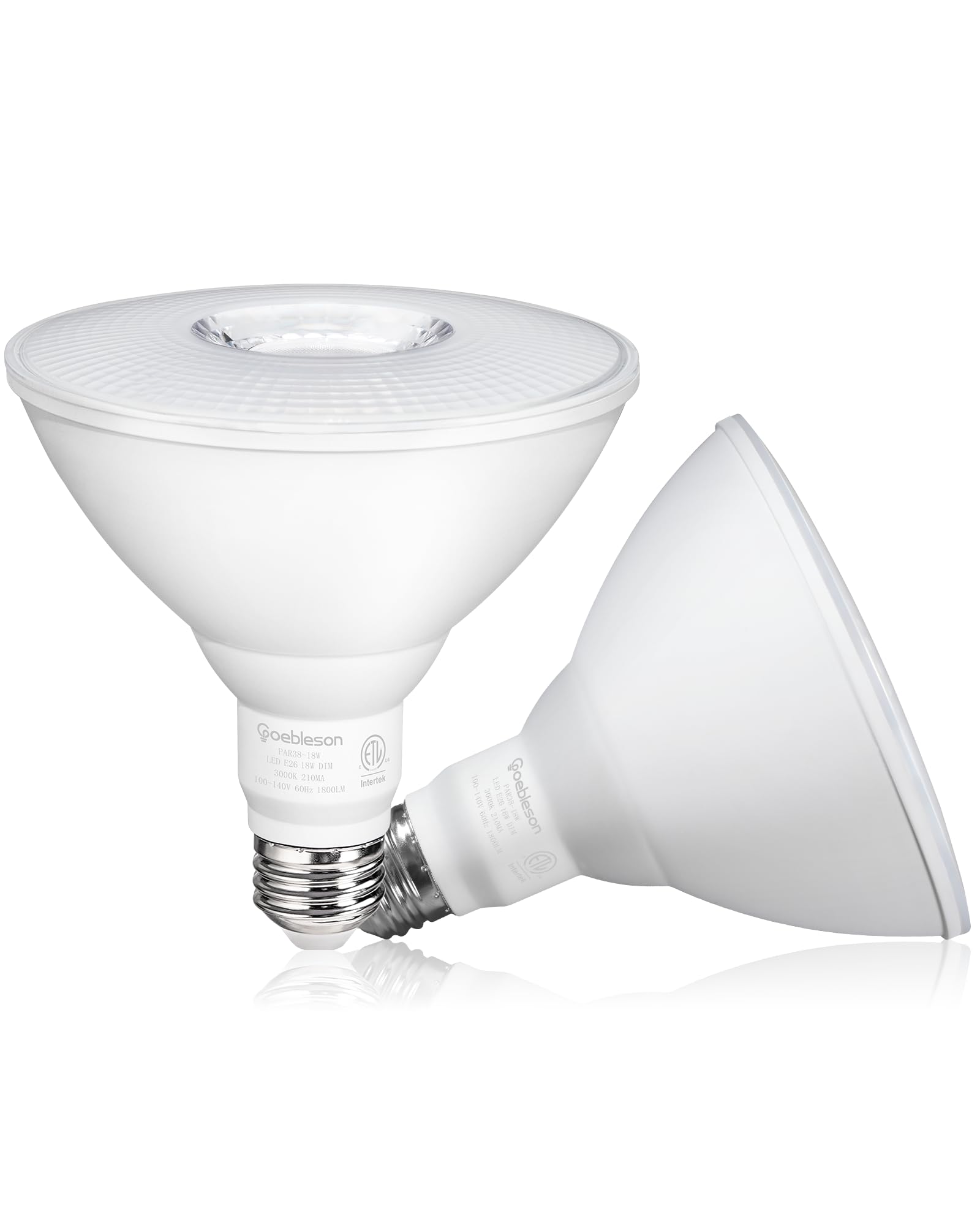 GOEBLESON 2-Pack Flood Light Bulbs, PAR38 LED Outdoor Flood Light Bulbs, (120W Equiv) Dimmable IP65 for Patio Yard Porch Drivewa