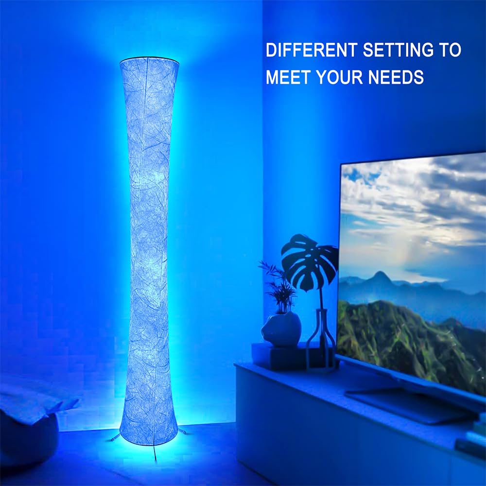 Floor Lamp, Rgb Color Changing Led Smart Lamp, Music Sync, App Remote Control, 62'' Standing Lamp For Living Room Bedroom Game R