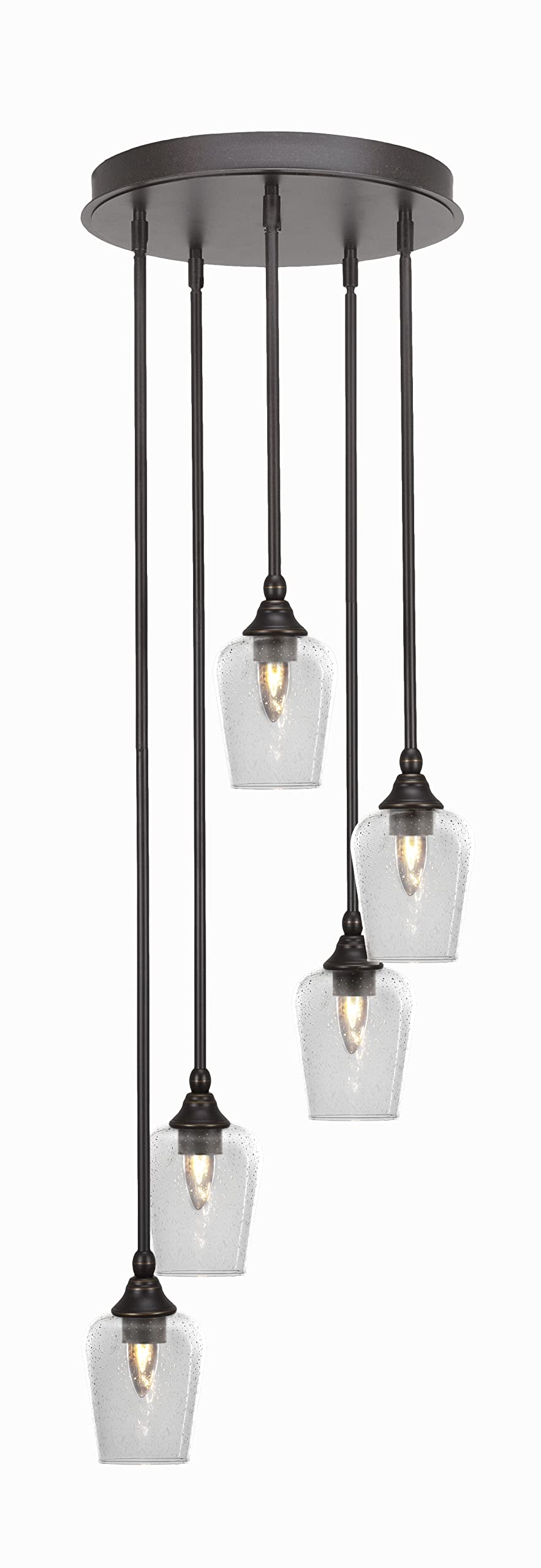 Empire 5 Light Cluster Pendalier in Dark Granite Finish (2145-DG-210)