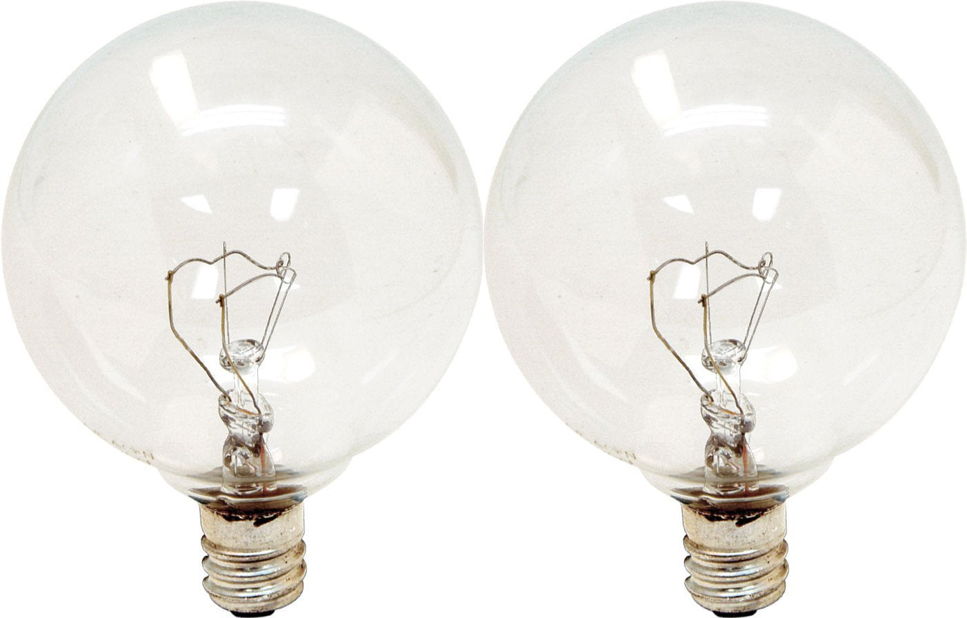 GE Lighting 17722 25 Watt Crystal Clear Vanity Globe Light Bulbs 2 Count