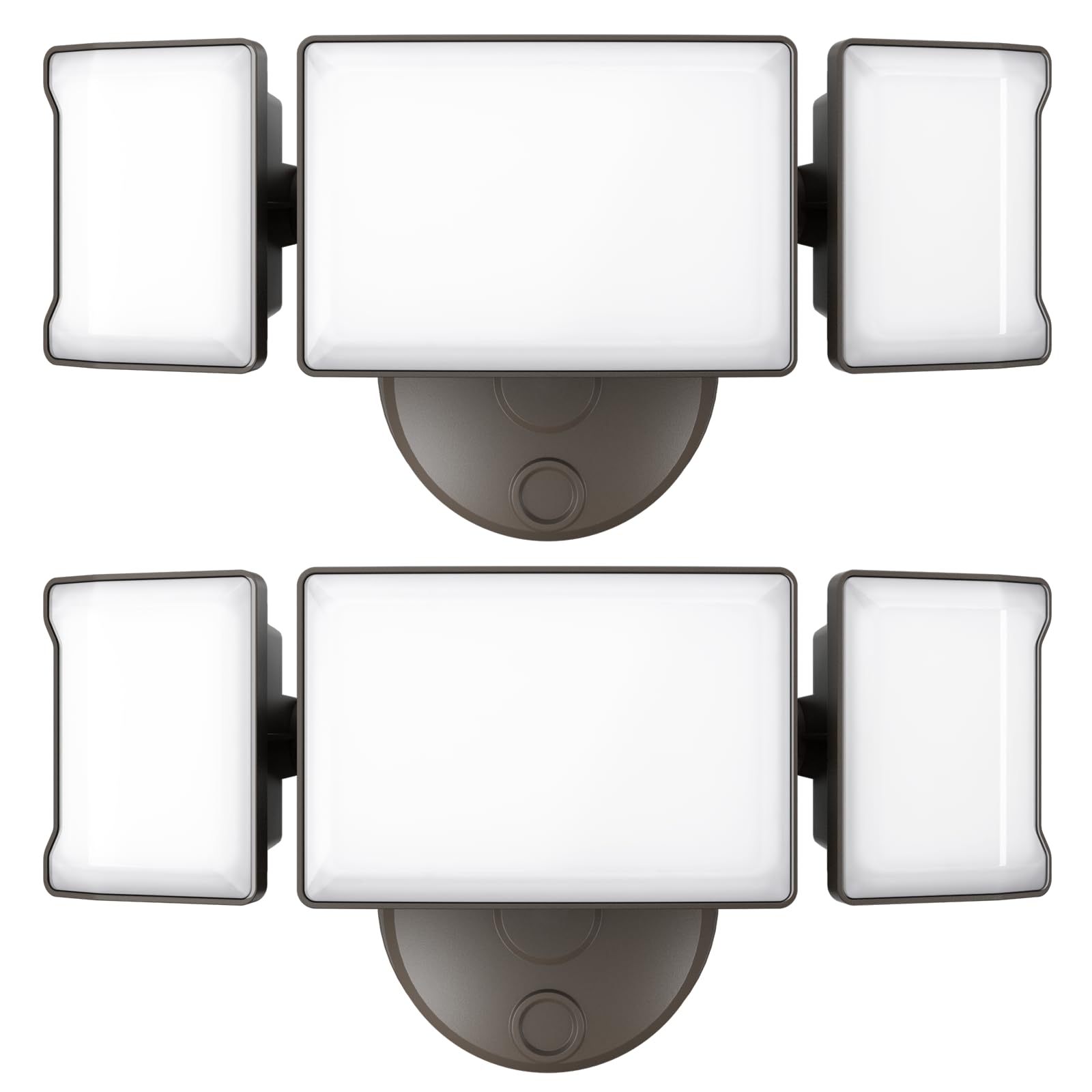 Olafus 60W LED Flood Lights 6000LM, IP65 Waterproof, Brown, Model BDB55-3, 2 Pack for Outdoor, Garage, Wall/Eave Mount