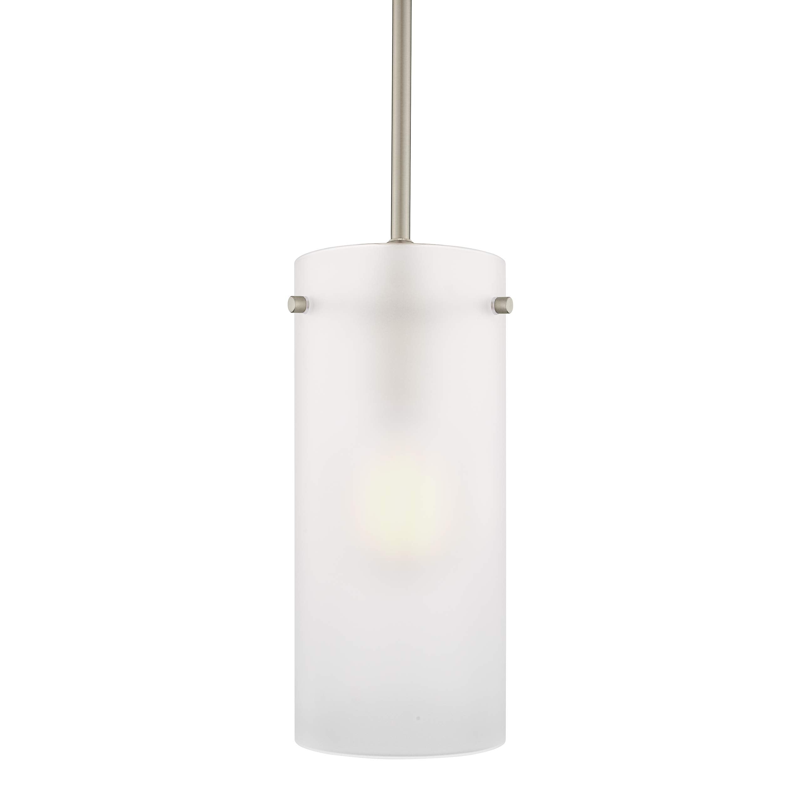 Linea di Liara Modern Pendant Light - Brushed Nickel, Large Metal Shade, Model LL-P312F-BN