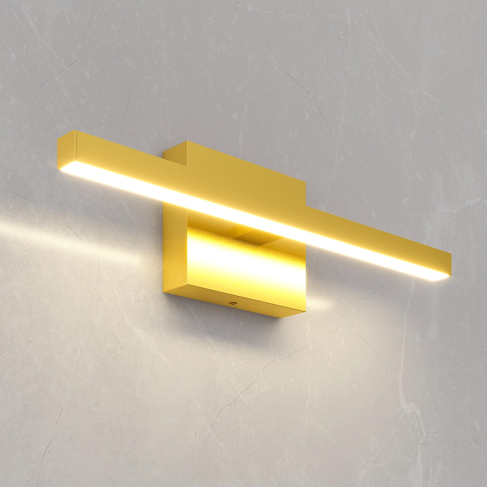 Volisun Modern Bathroom Vanity Light 15.7 Inch, 12W Dimmable 5Cct Led Bathroom Light Fixture Over Mirror, Gold Bar Vanity Light