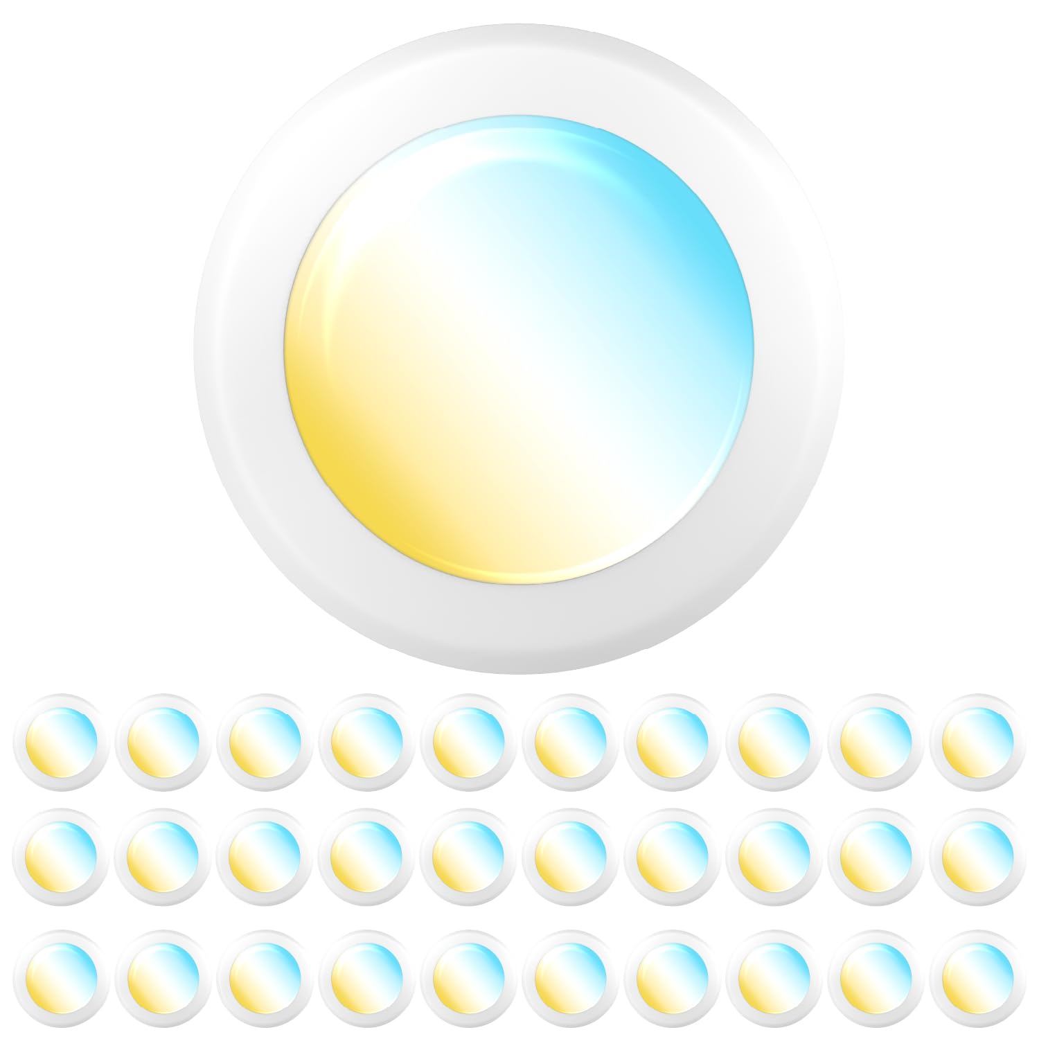 Sunco 30 Pack LED Disc Lights Ceiling 6 Inch, Flush Mount Disk Light, Recessed Can Lighting, 1050 LM, 15W (75W Equivalent), Sele