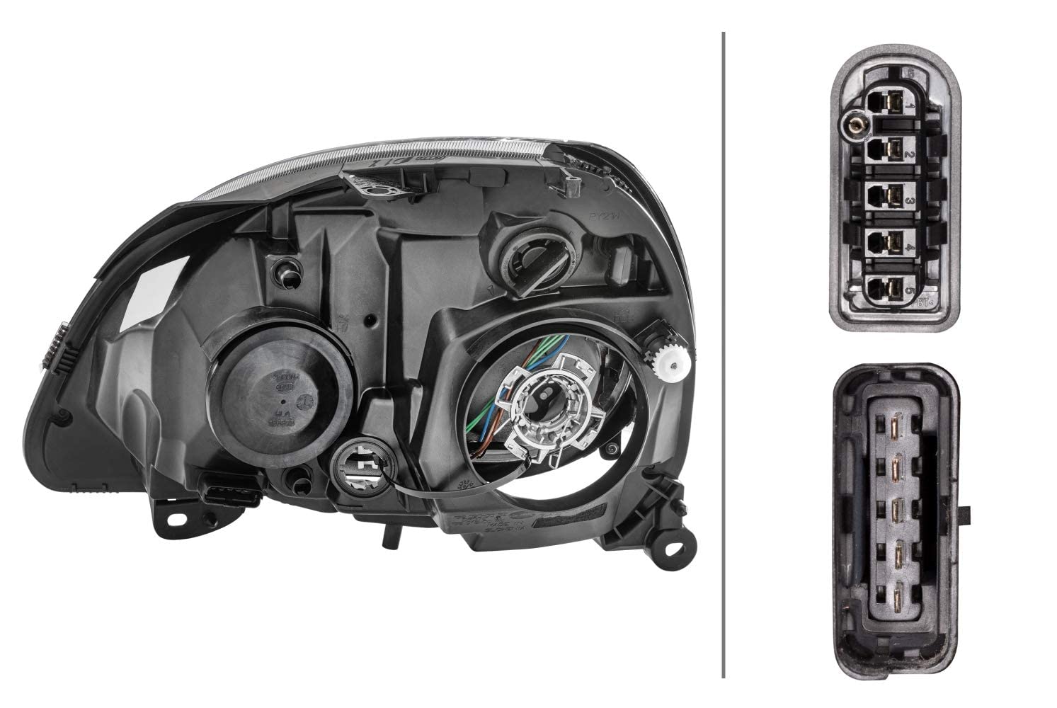 Hella Headlight - Halogen/Xenon - D2S/H7/PY21W/W5W - Model 1DL 008 461-801 - 12V - Right Side