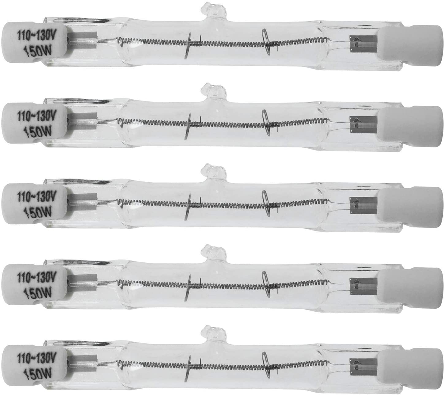Sqxbk R7S Tungsten Halogen Lamp 5Pcs 110V -130V 150W 3Inch J78 T3 Double Ended Filament Flood Halogen Tungsten Light Tube Bulb