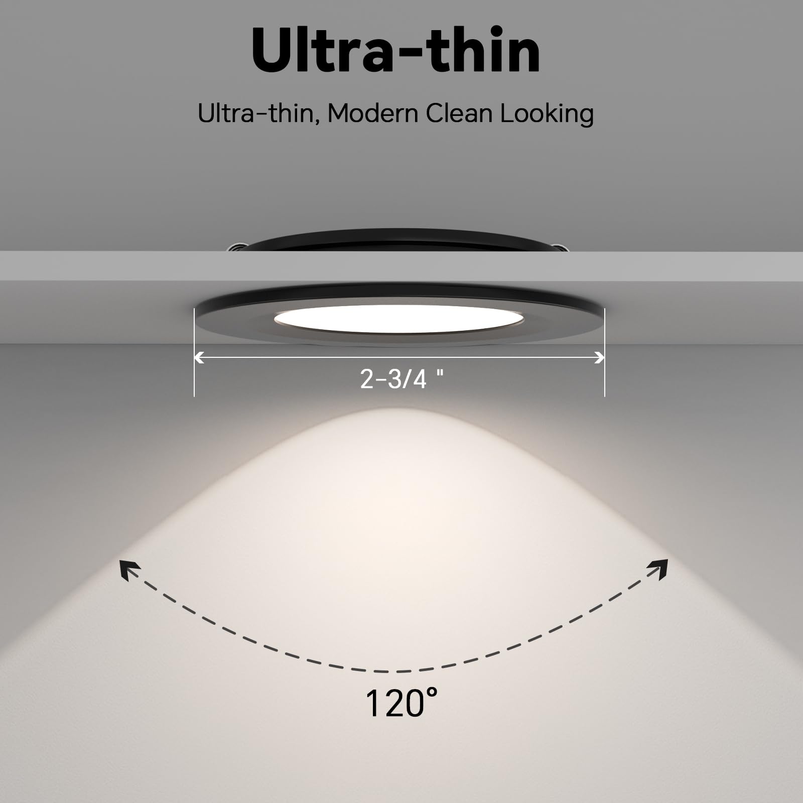 acegoo RV Recessed Ceiling Light, 2.75” Dimmable LED Puck Light, Black/Cool White, Flush Mount, 12V, Model FCXDD-OGY
