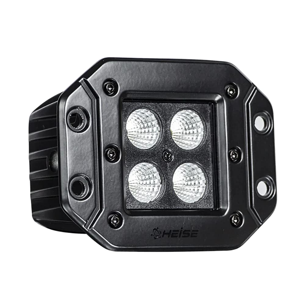 Heise - 3 Inch Flush Mount 4 Led Cube Flood Light (Blackout Series) (He-Bfmcl2)