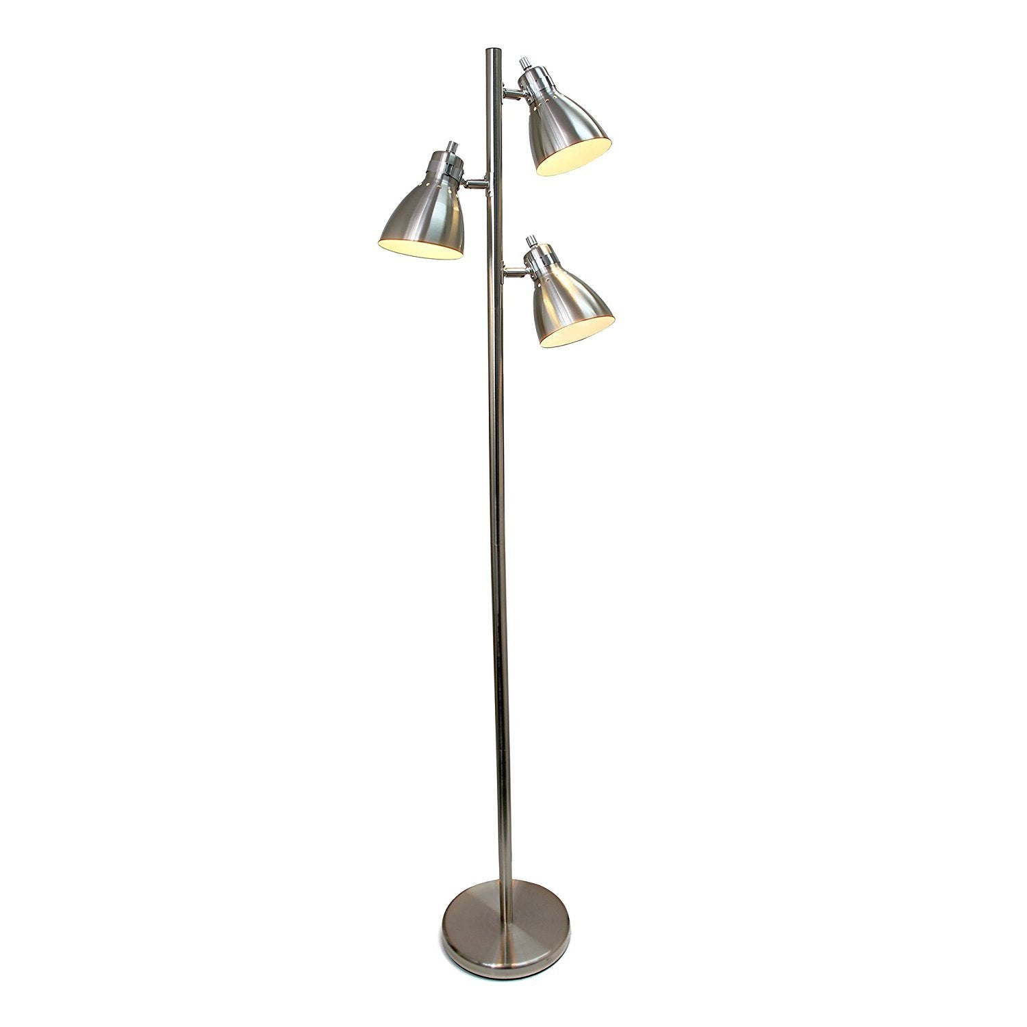 Simple Designs Lf2007-Bsn Metal 3 Light Tree Floor Lamp, Brushed Nickel