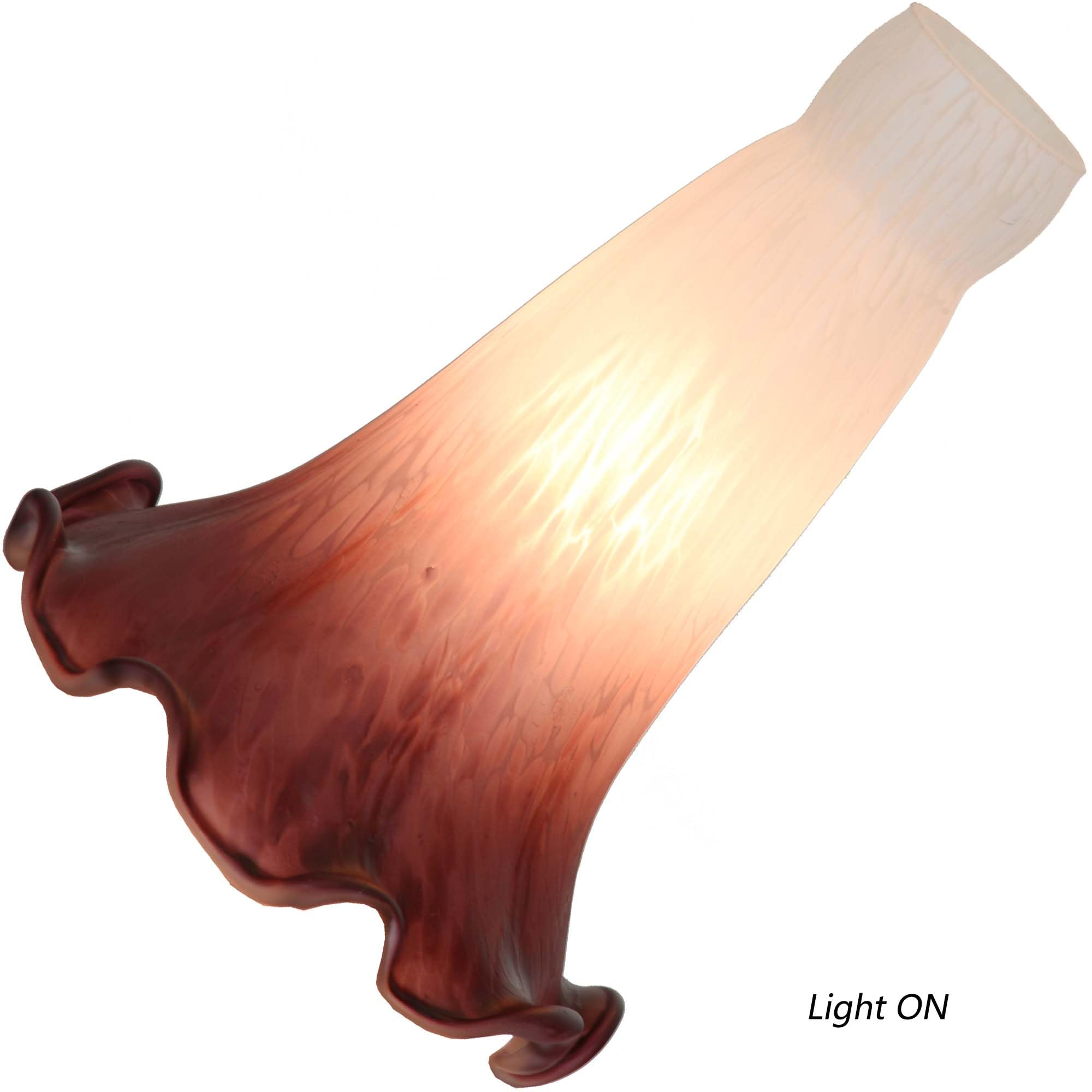 Bieye LS101S Lily Flower Blown Glass Lampshade, White Amaranth, Small I.D. 0.87" x O.D. 1"