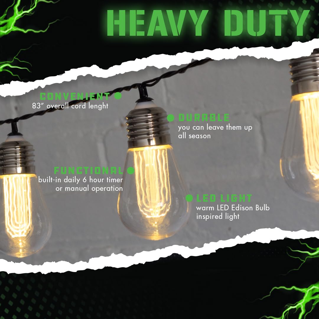 LitezAll LED Edison Light Bulb, Warm White, Vintage String Lights, Model LAST14BX624, 6 pcs, Battery Operated