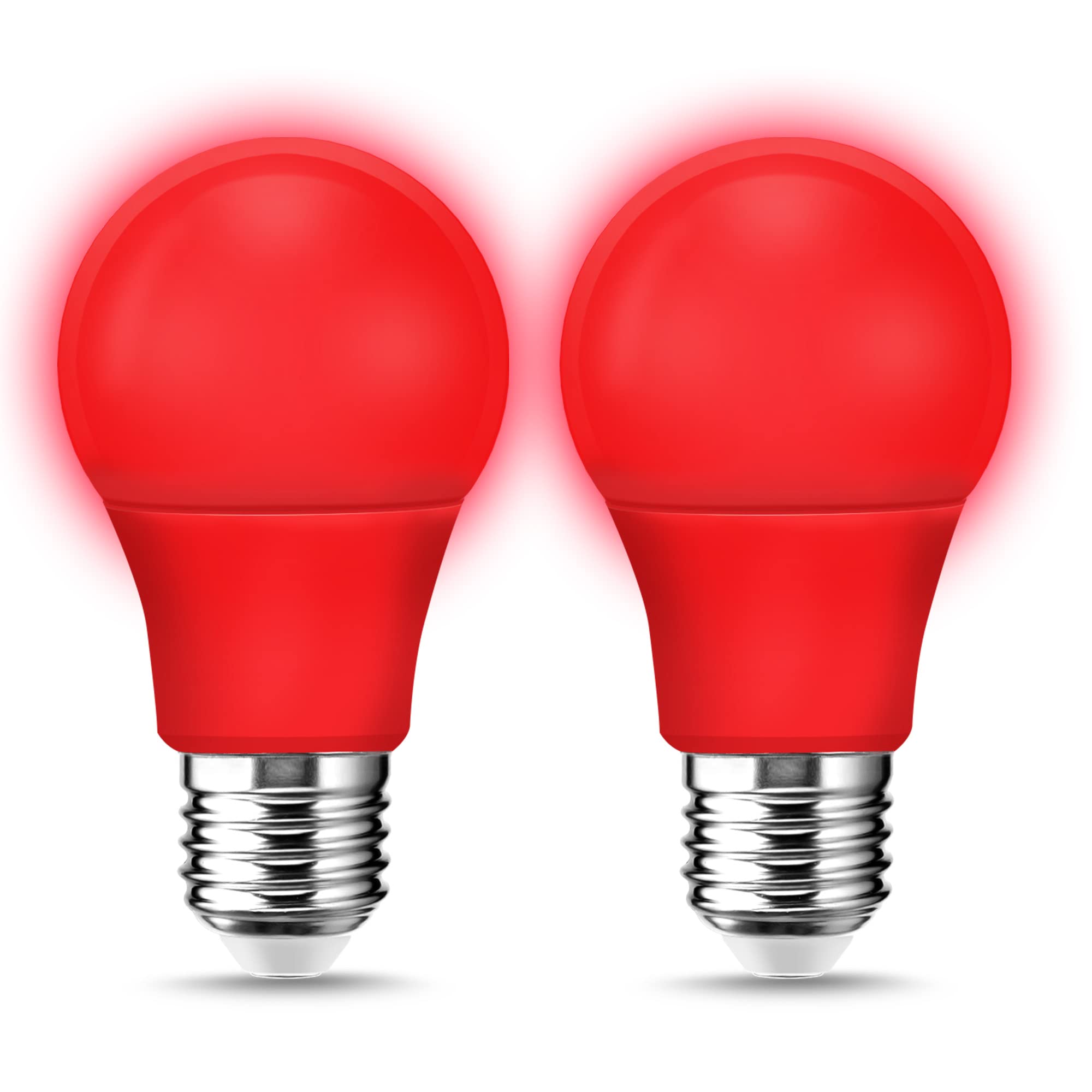 Winbafu Led Red Light Bulbs 60W Equivalent, A19 Led E26 Base Color Light Bulb, 9W Red Led Lights For Porch, Sleep Night Bulbs Ho