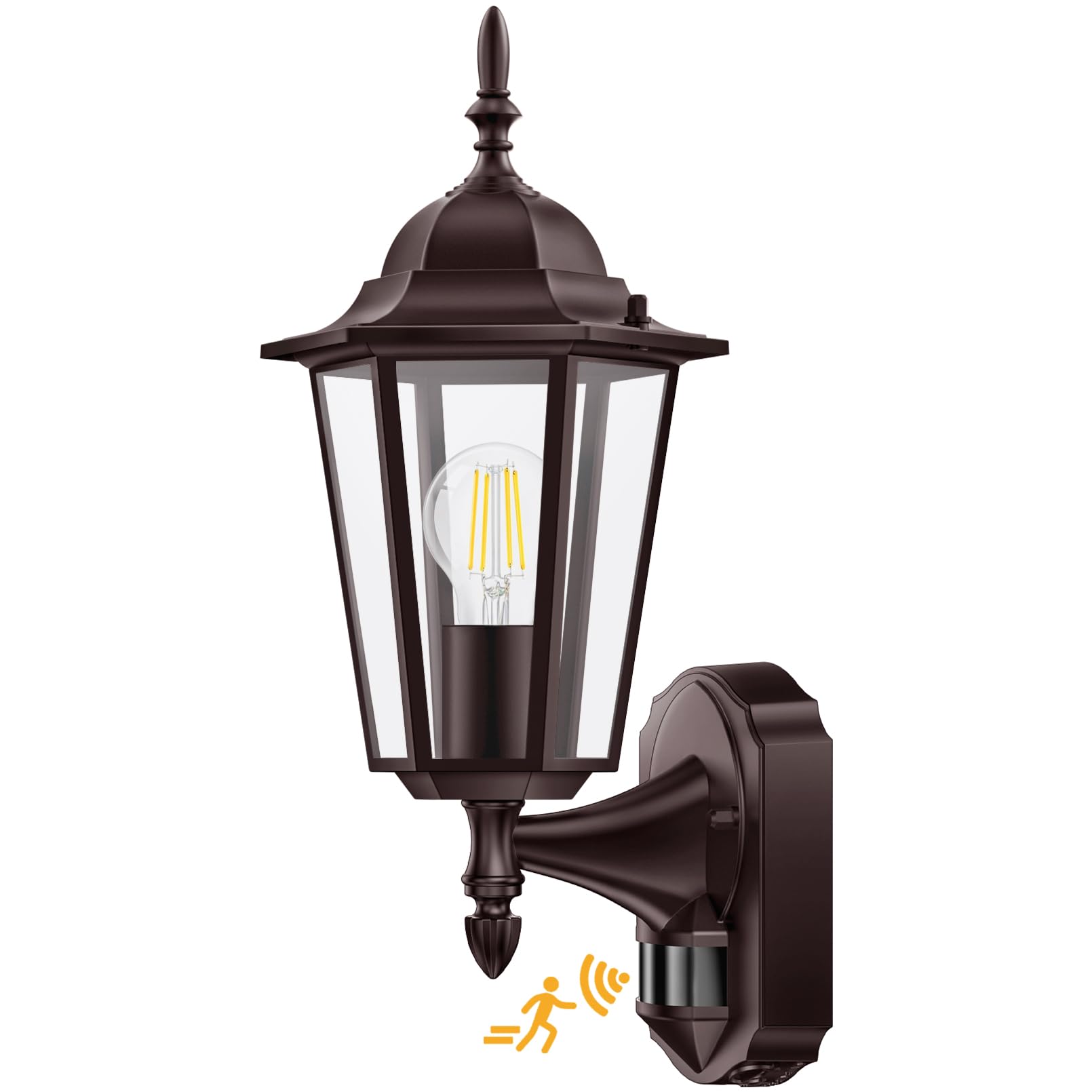 Lamomo Motion Sensor Outdoor Lights, Upgrade Dusk to Dawn Bronze Outdoor Light Fixture Wall Mounted, 100% Anti-Rust Aluminum Wat