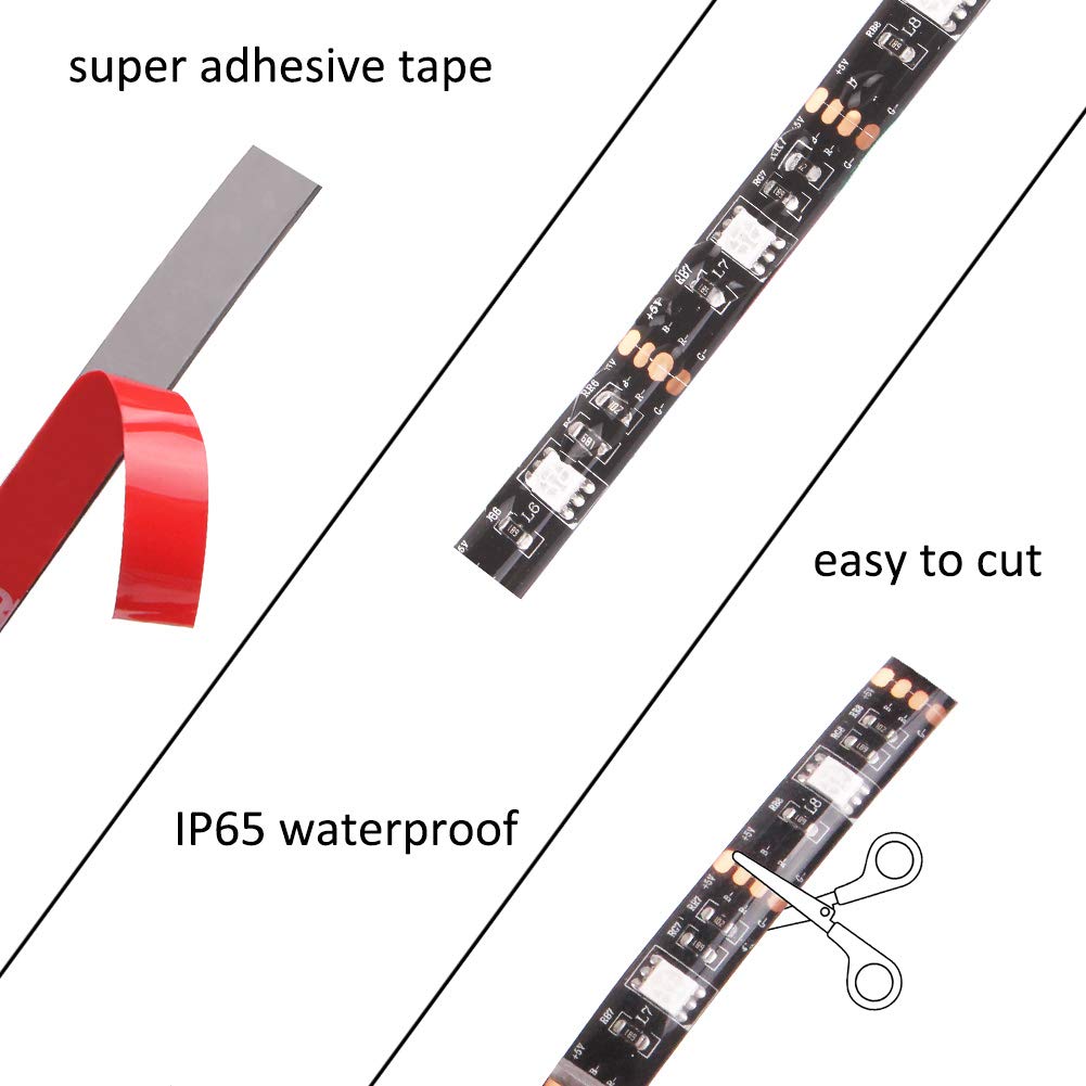 Xyop Rgb Led Strip Lights 2M Battery Operated Waterproof Vinyl Xp-Led11-3K