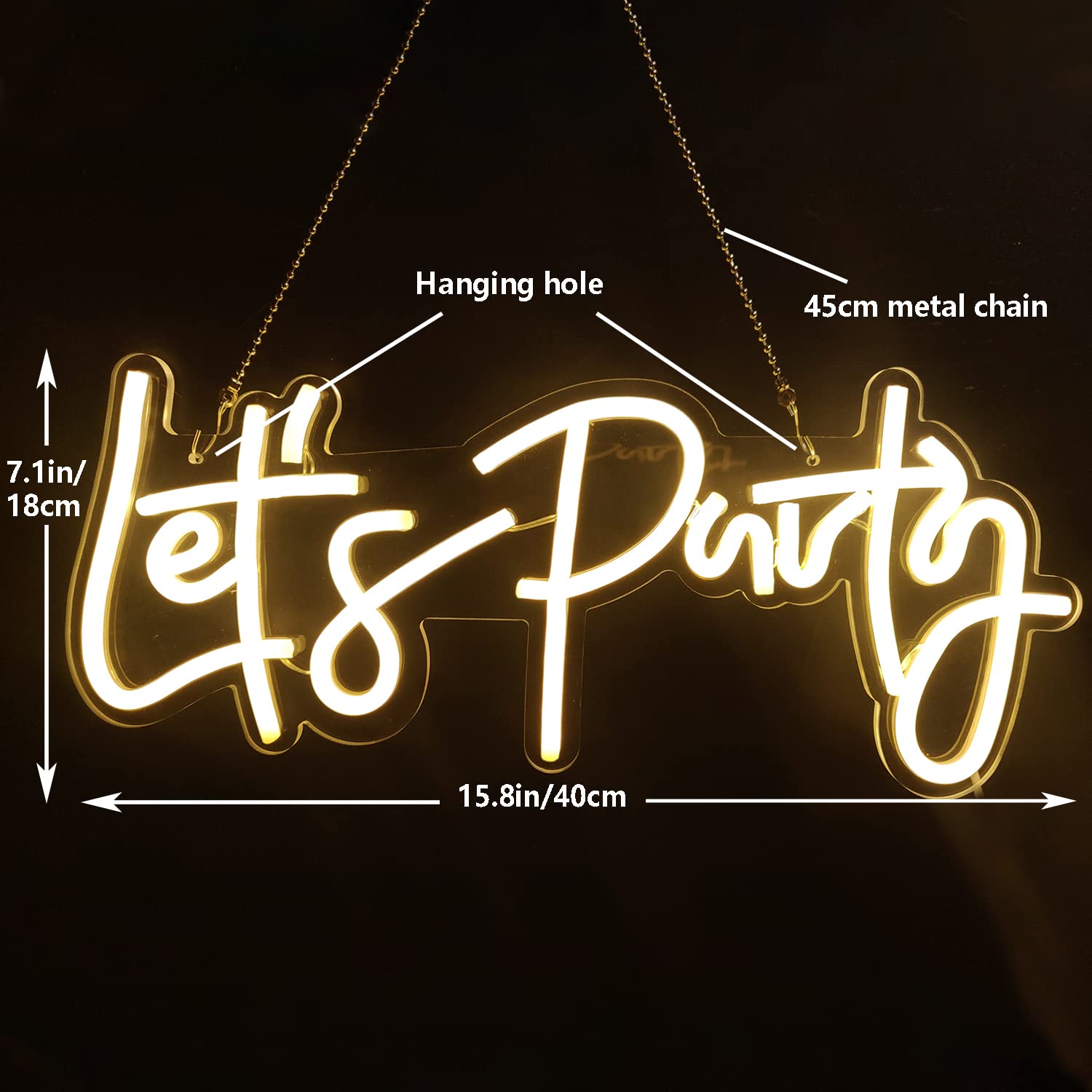 Ajoyferris Neon Light Sign for Wall Decor, Dimmable LED Art, 16in x7in , Acrylic, Warm White