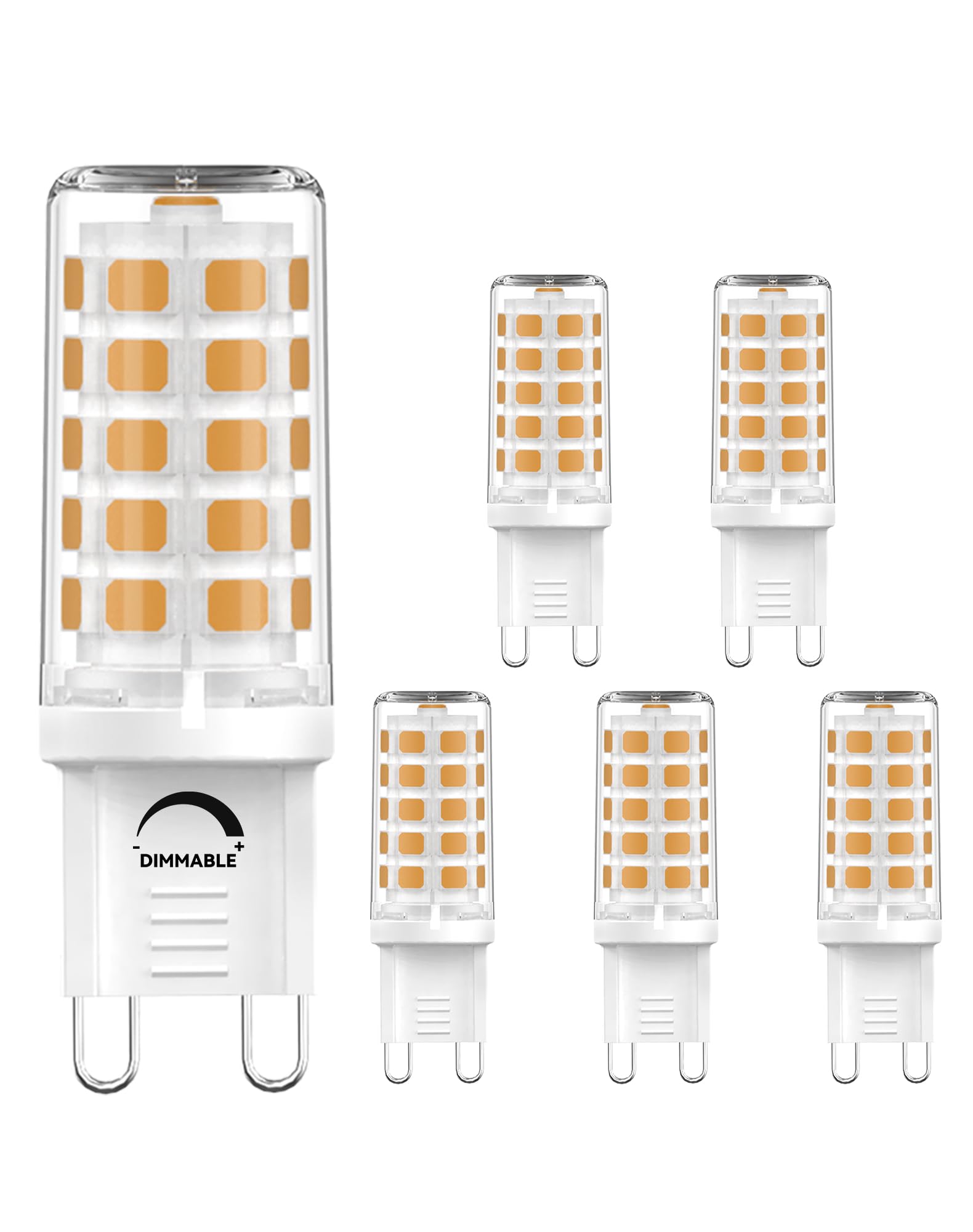 Gohdlamp G9 Led Bulbs Dimmable, 40W Equivalent 120V, 3000K Warm White, 400 Lumens, G9 Light Bulbs For Chandelier, 6 Pack