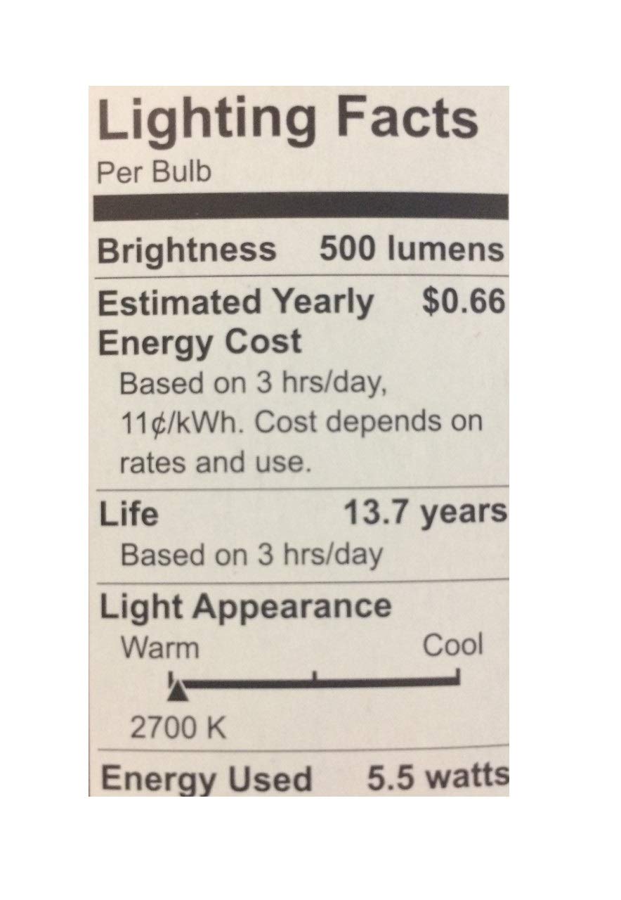 GE Soft White LED Candle Bulbs, 60W Replacement, Clear, 6 Count (Pack of 1), Copper Material