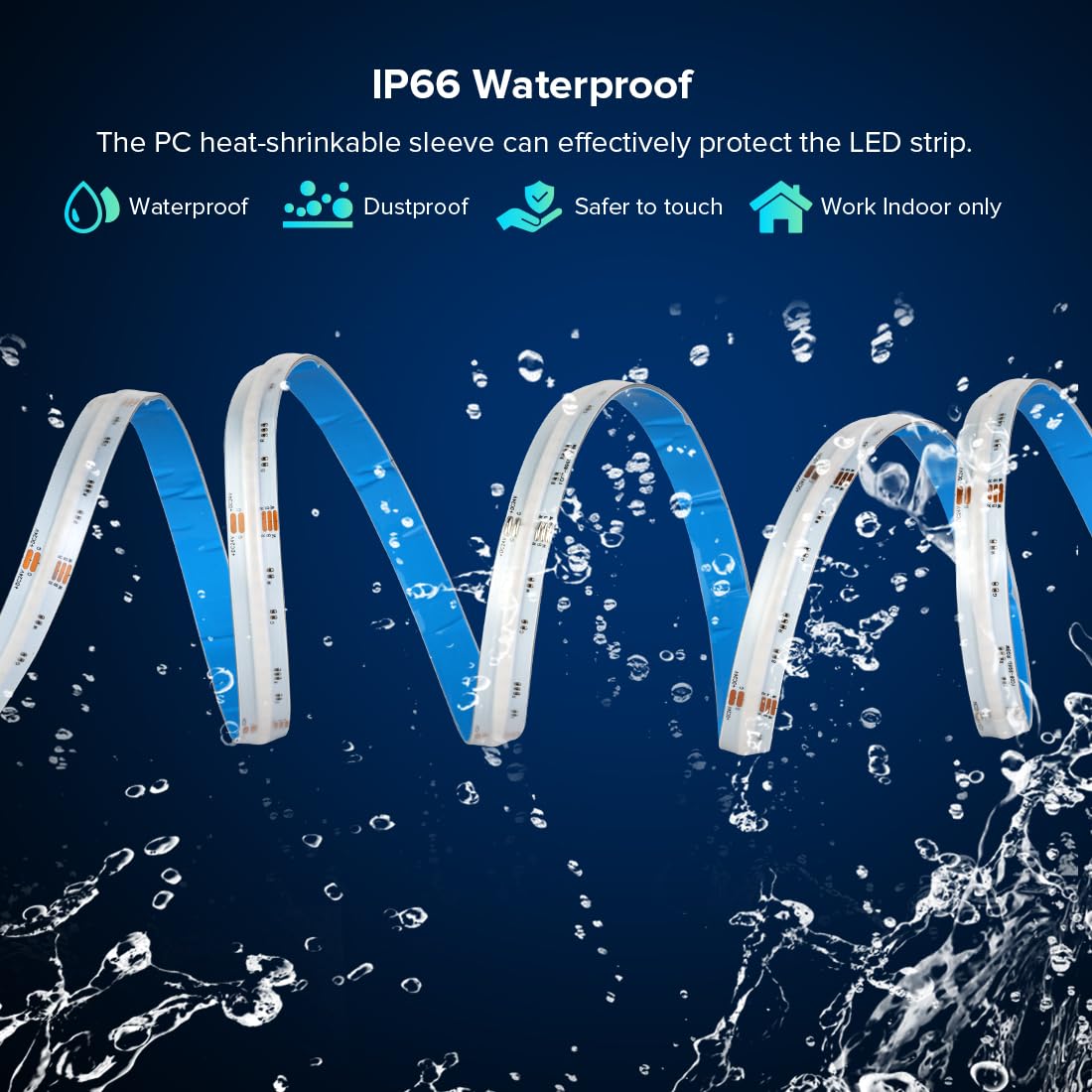 Btf-Lighting Fcob Ip66 Rgbw 6000K Cob Led Strip 16.4Ft Dc24V Color Changing Flexible High Density Multicolor Light 12Mm Width Fo